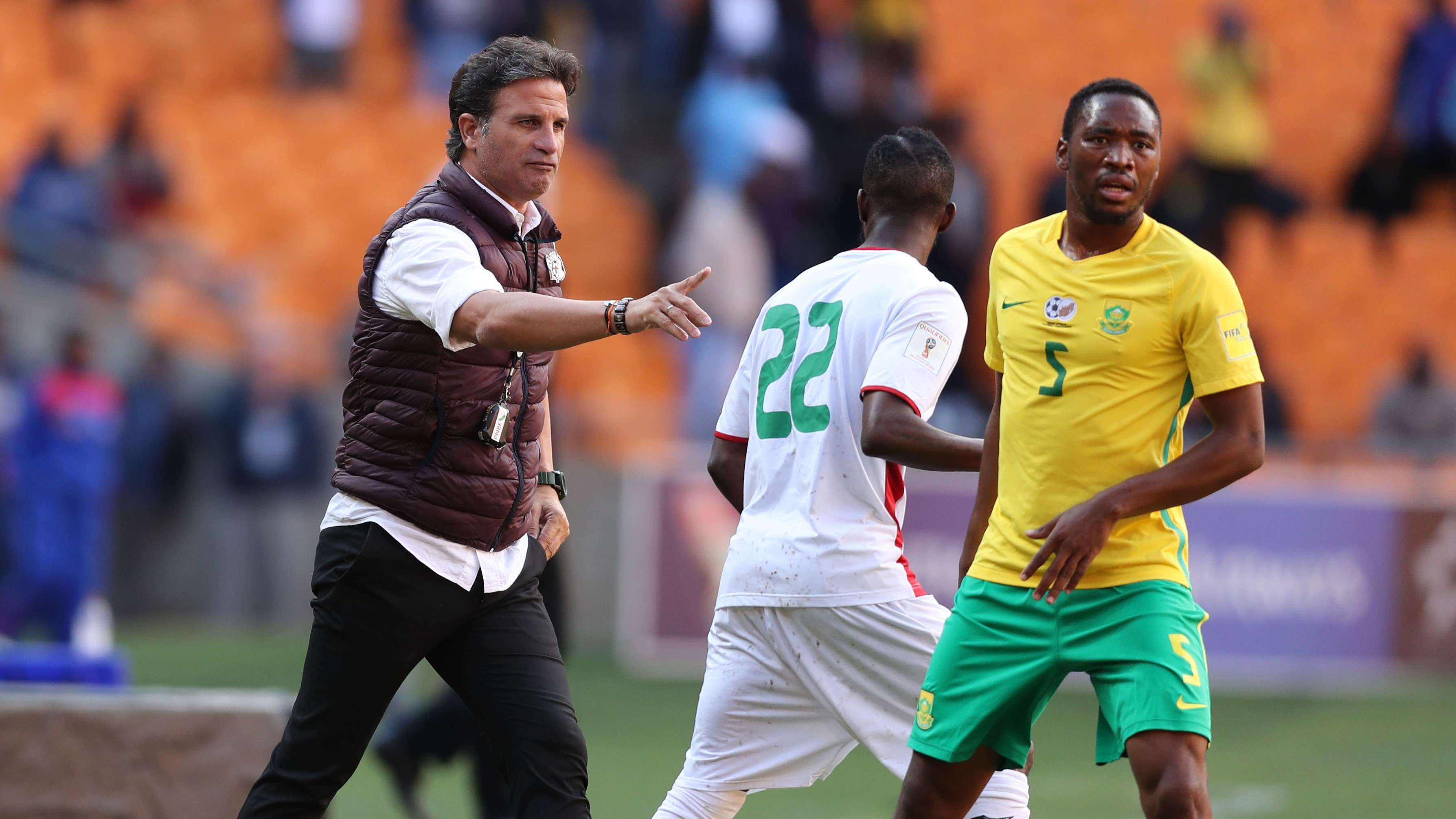 Paulo Duarte of Burkina Faso during a 2018 World Cup qualifier against South Africa