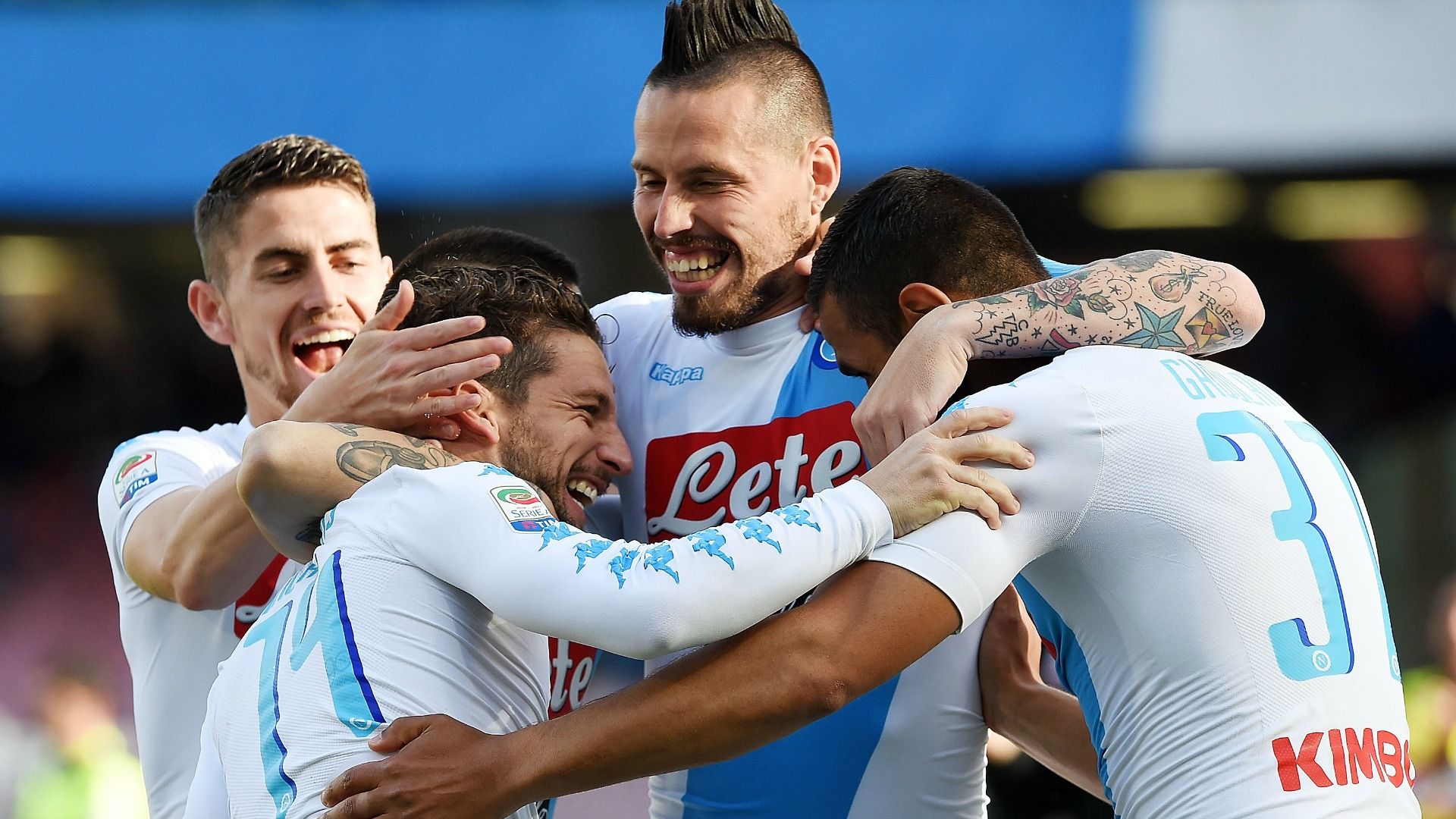 Napoli celebrating Napoli Cagliari Serie A