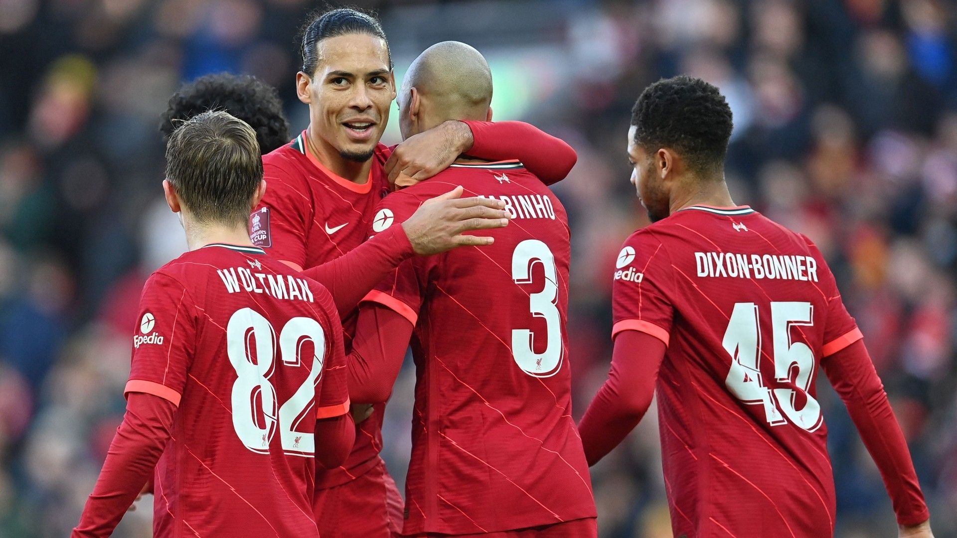 Virgil van Dijk Fabinho Liverpool Shrewsbury FA Cup 2021-22