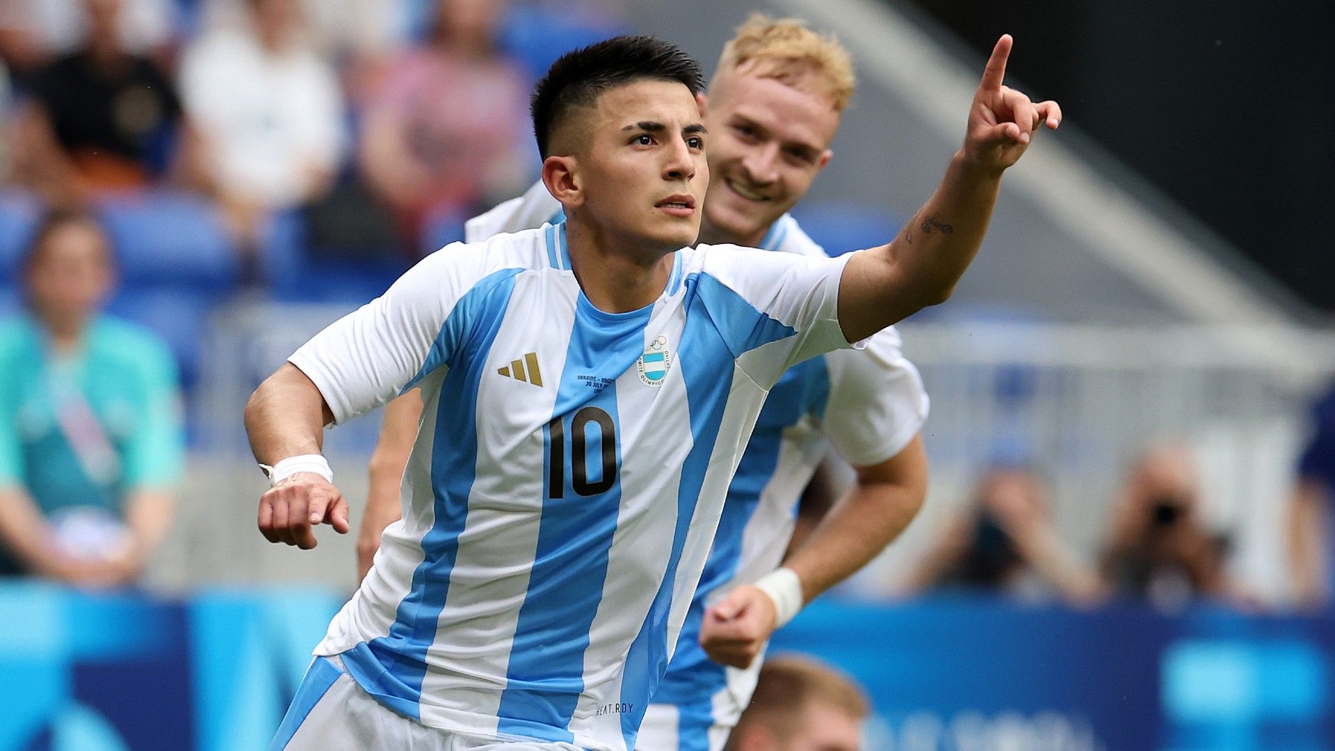 Thiago Almada #10 of Team Argentina celebrates