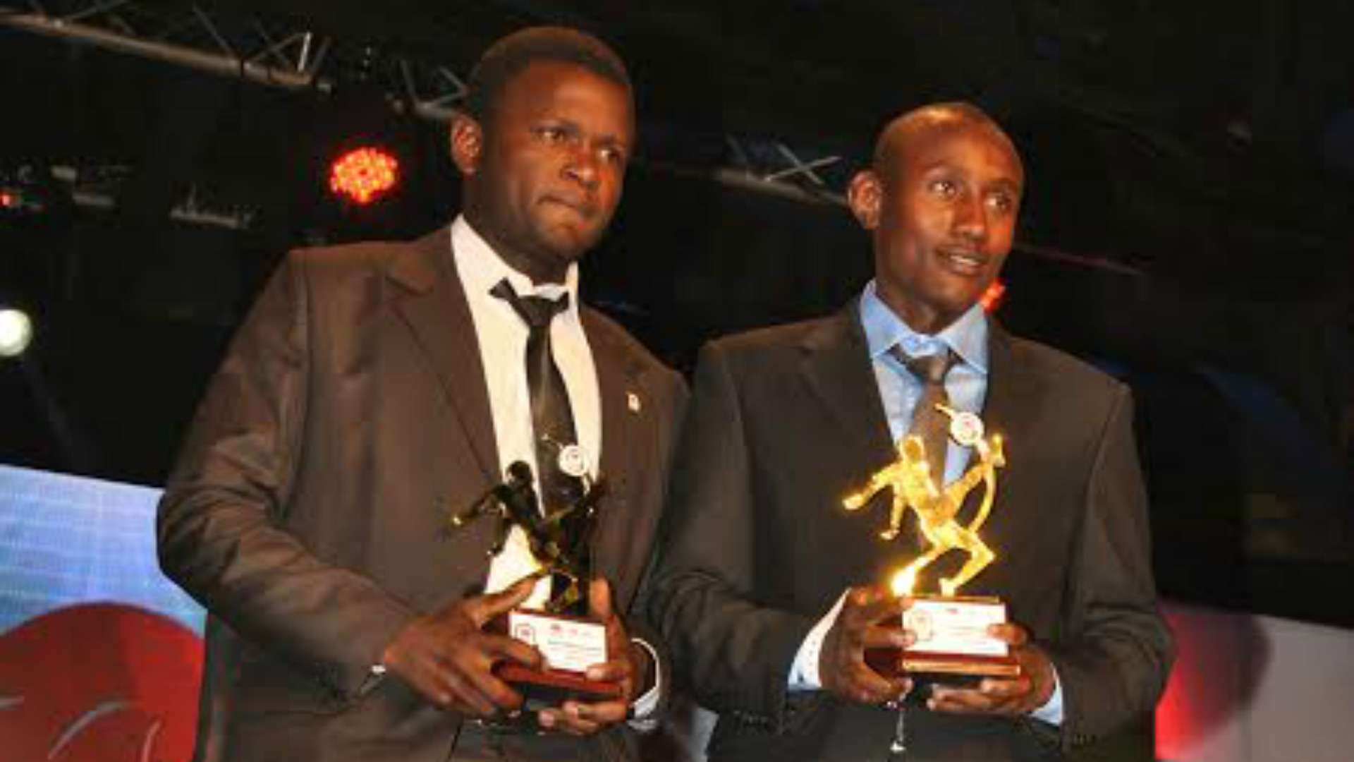 Sofapaka striker Enock Agwanda and Ulinzi Stars' Stephen Waruru who finished joint second in goals' chart.