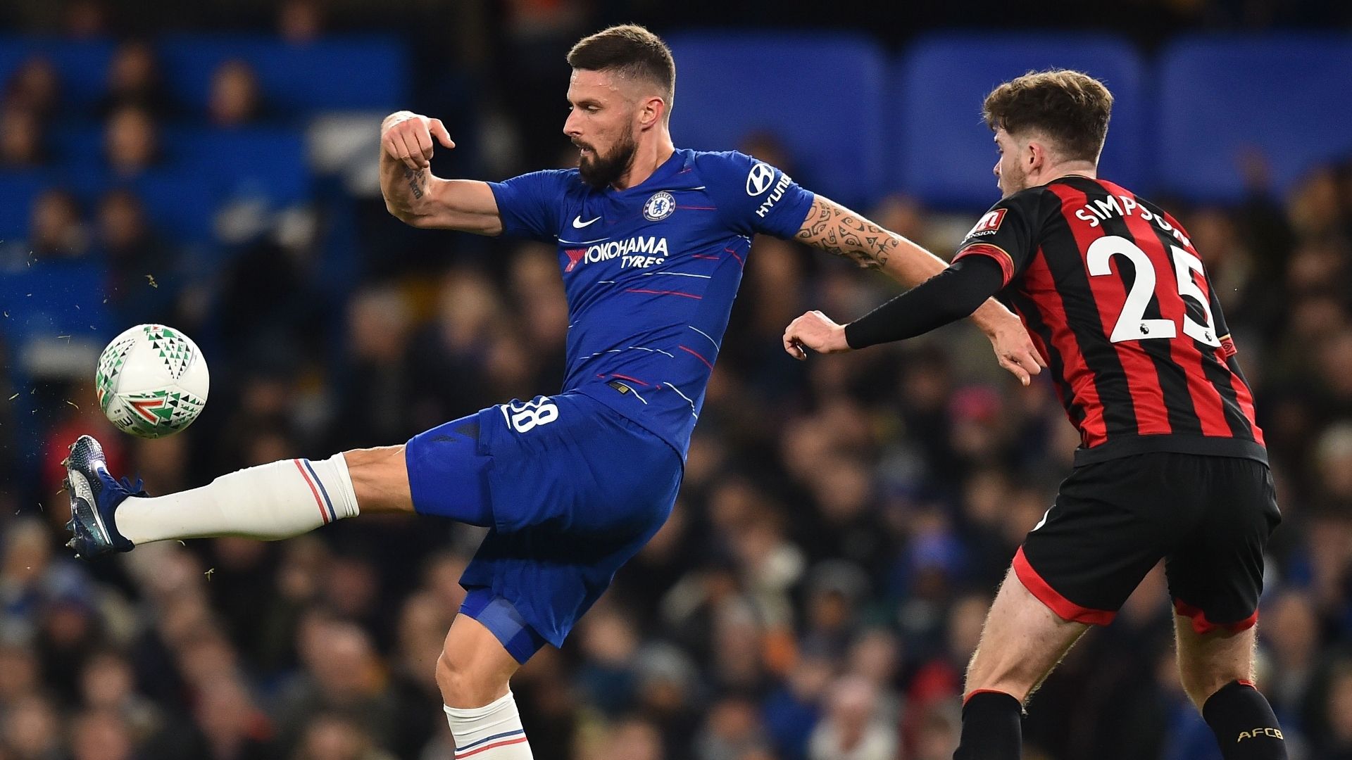 Giroud, Simpson, Chelsea vs Bournemouth
