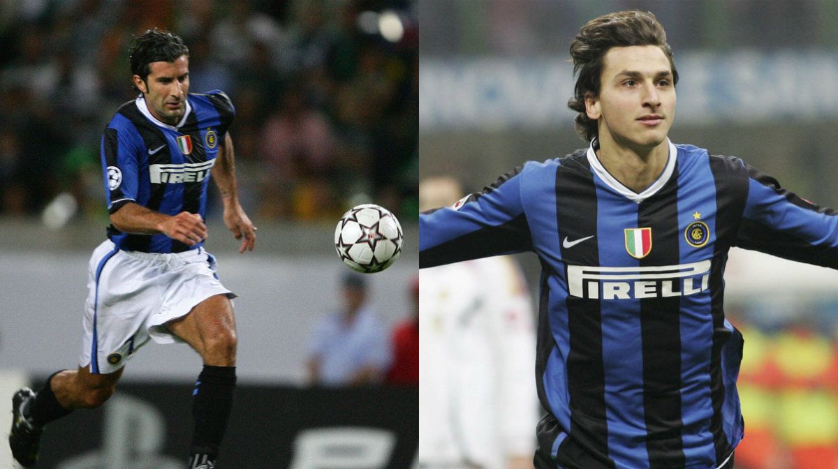 Collage Inter Mailand Luis Figo Zlatan Ibrahimovic