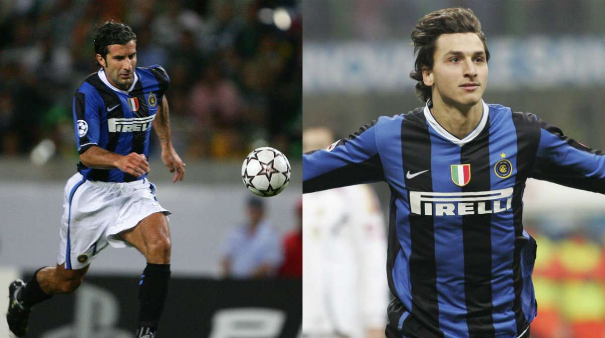 Collage Inter Mailand Luis Figo Zlatan Ibrahimovic