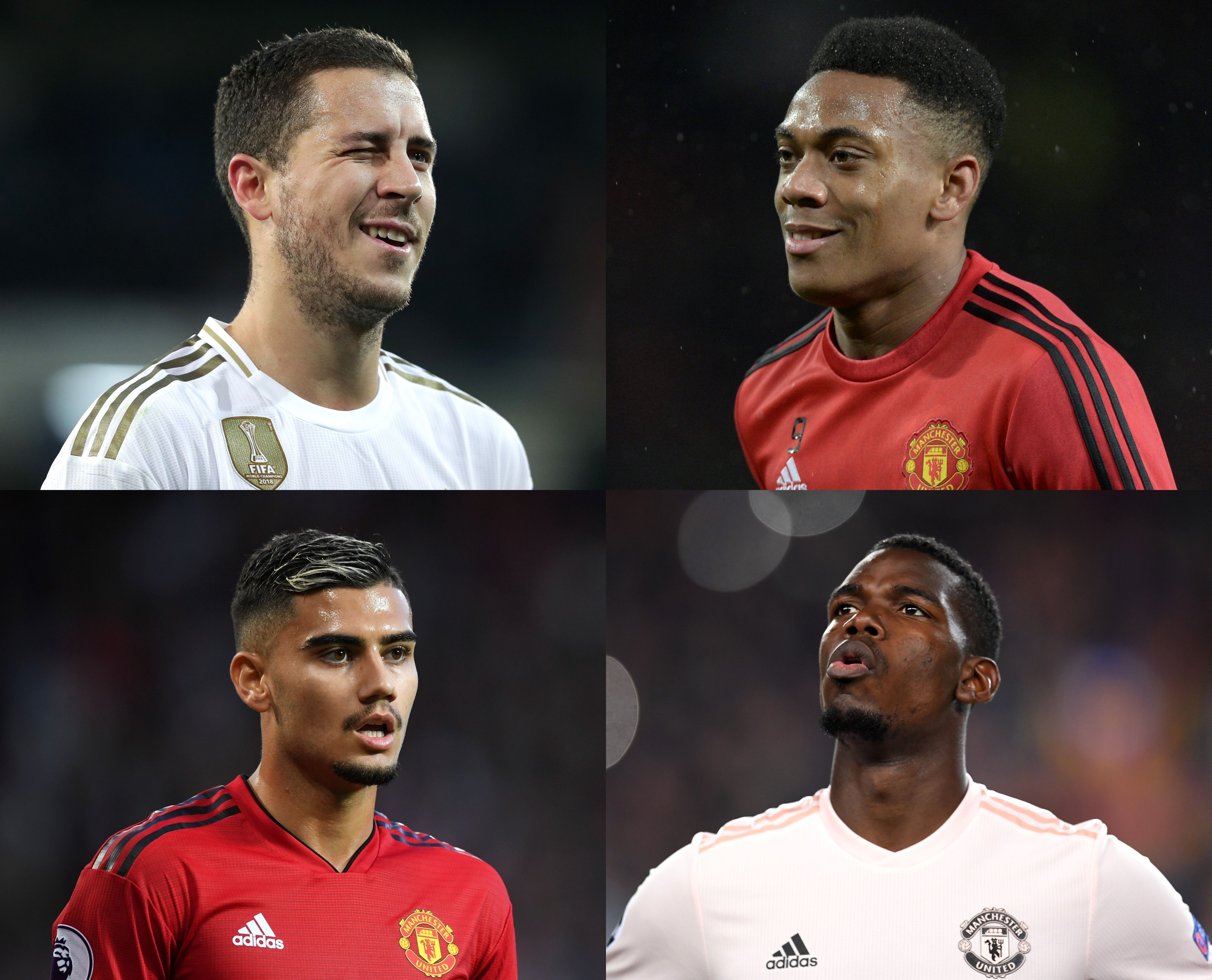 Hazard, Pogba, Martial and Pereira