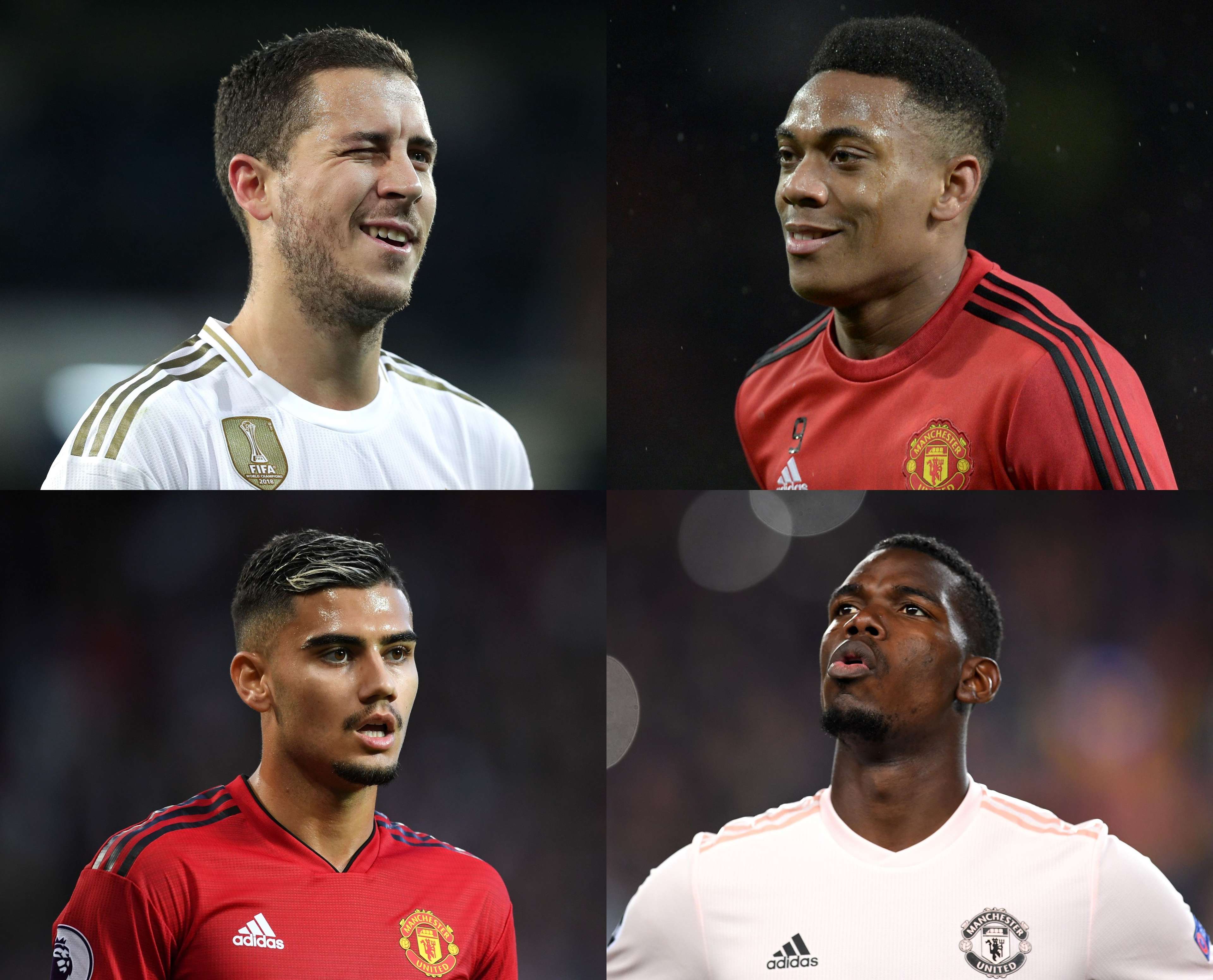 Hazard, Pogba, Martial and Pereira