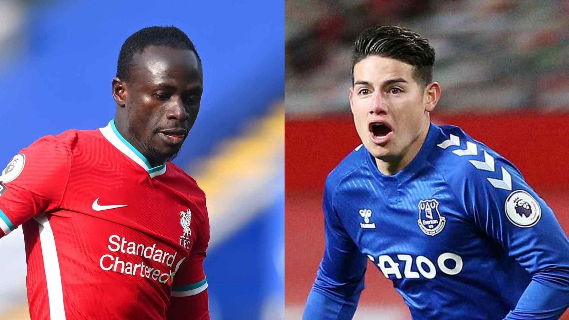 Sadio Mane Liverpool  James Rodríguez Everton 2020-21