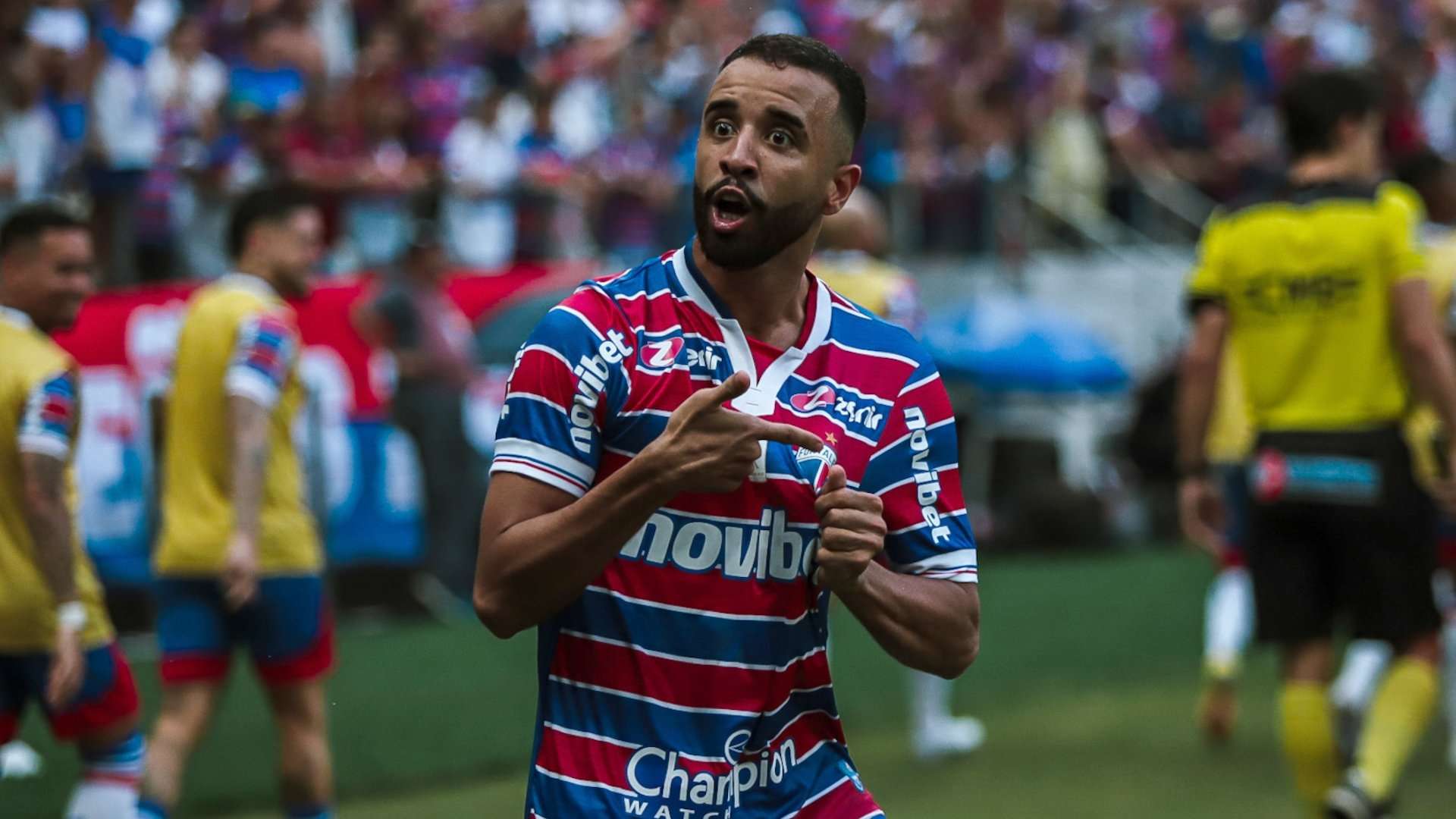 Caio Alexandre comemora gol pelo Fortaleza contra o Ceará, na final do Campeonato Cearense 2023