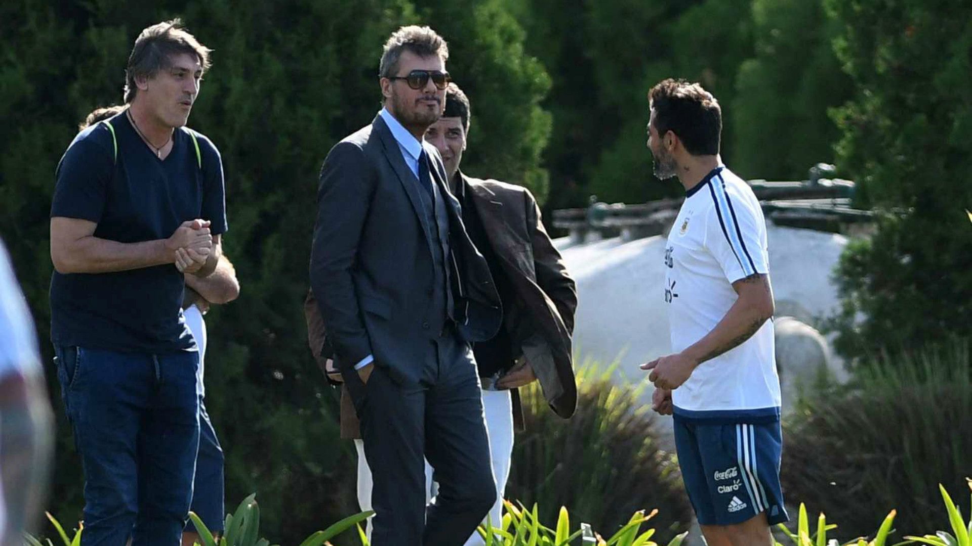 Marcelo Tinelli Ezequiel Lavezzi Seleccion Argentina Ezeiza 21032017