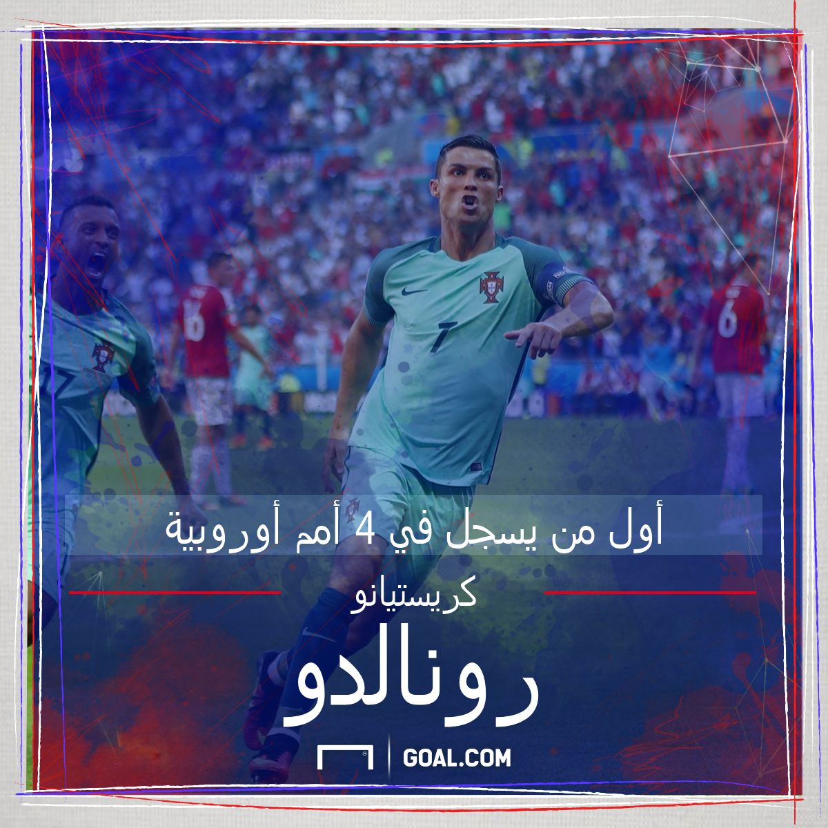 Cristiano Ronaldo Scores in 4 euros
