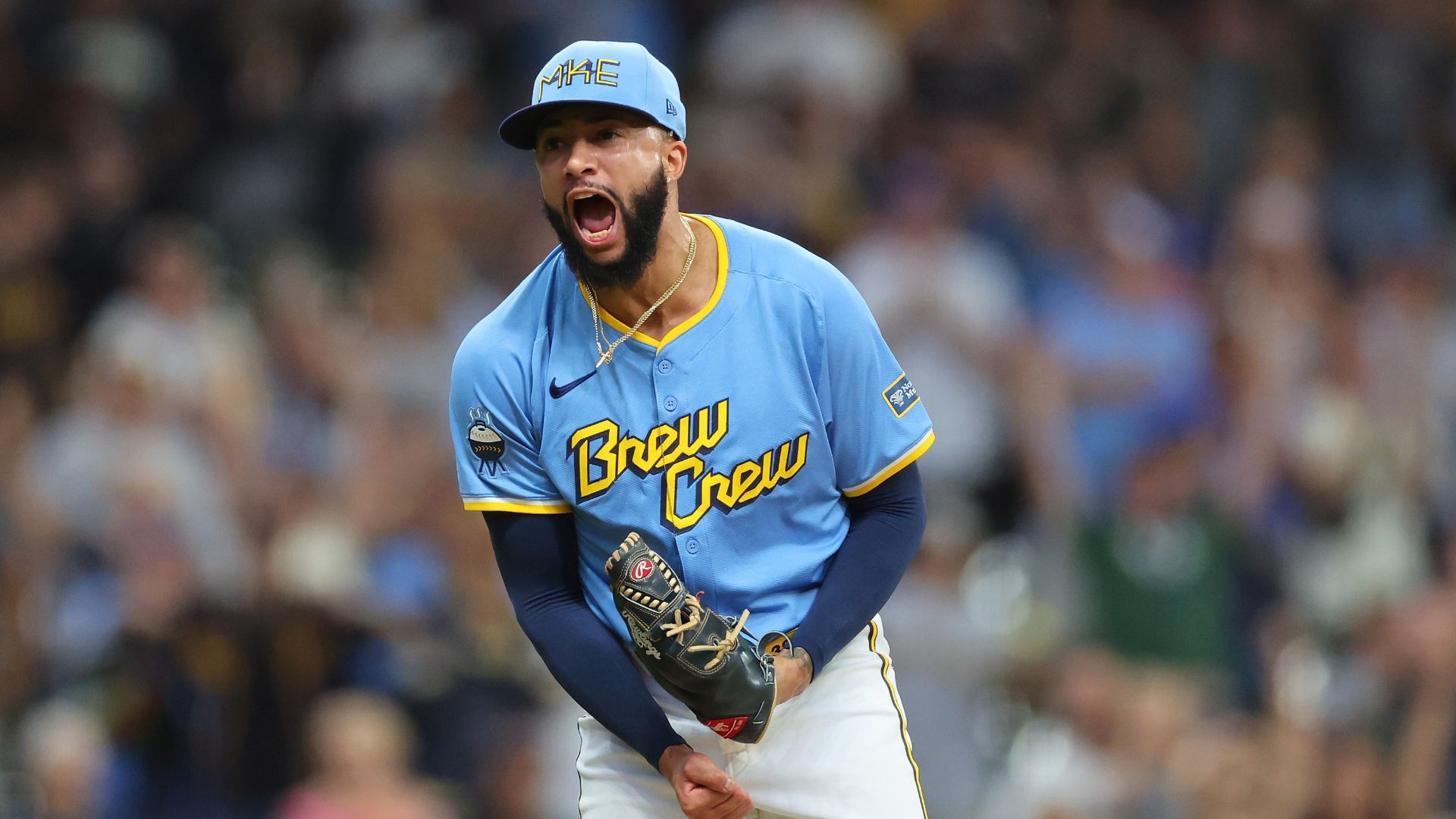 Devin Williams #38 of the Milwaukee Brewers 