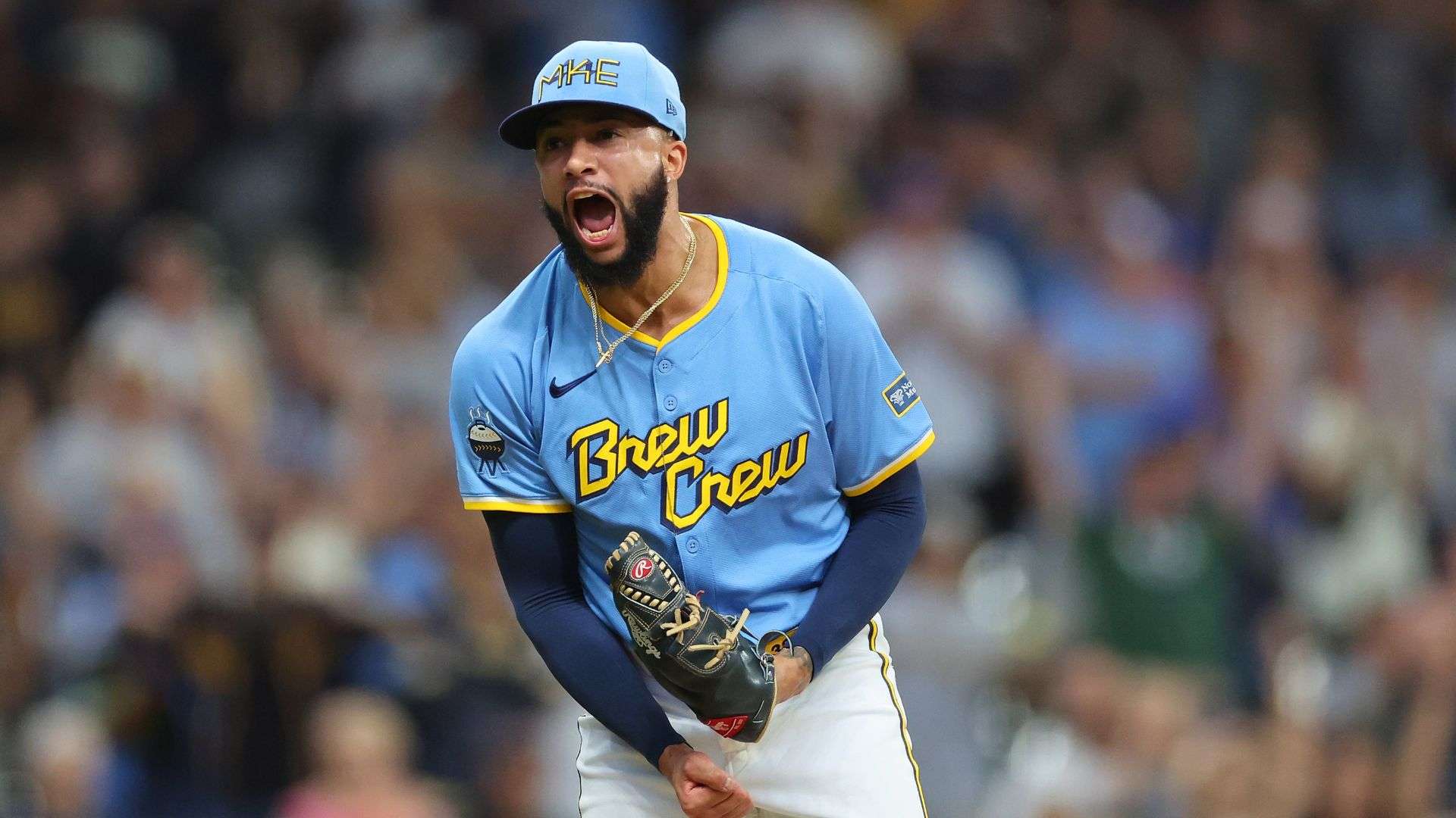 Devin Williams #38 of the Milwaukee Brewers