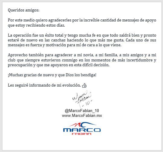 comunicado marco fabián