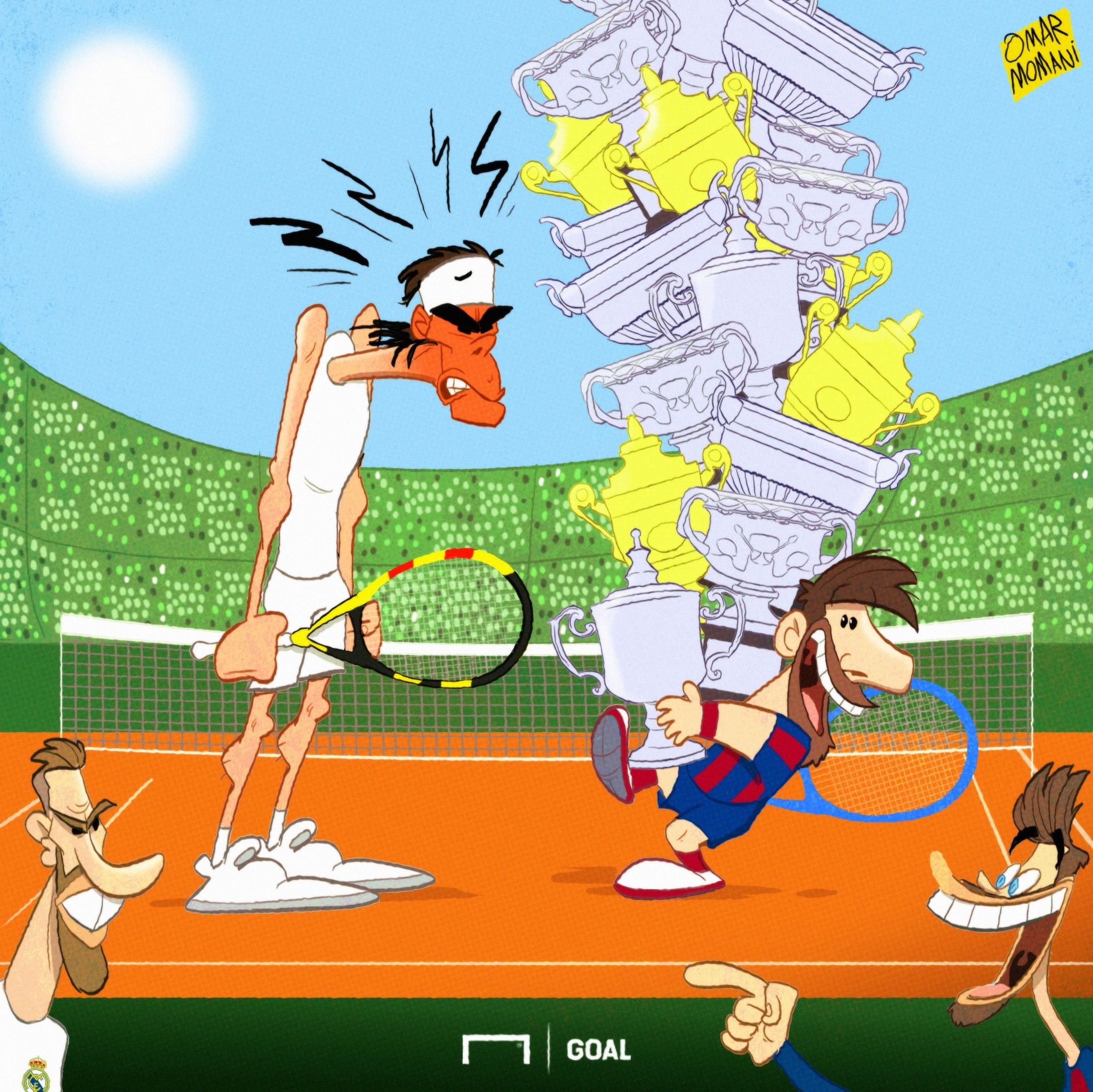 Cartoon Messi et les tournois du Grand-Chelem