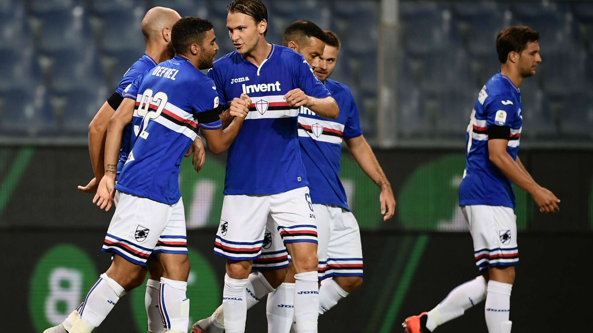Sampdoria celebrating Sampdoria Napoli Serie A