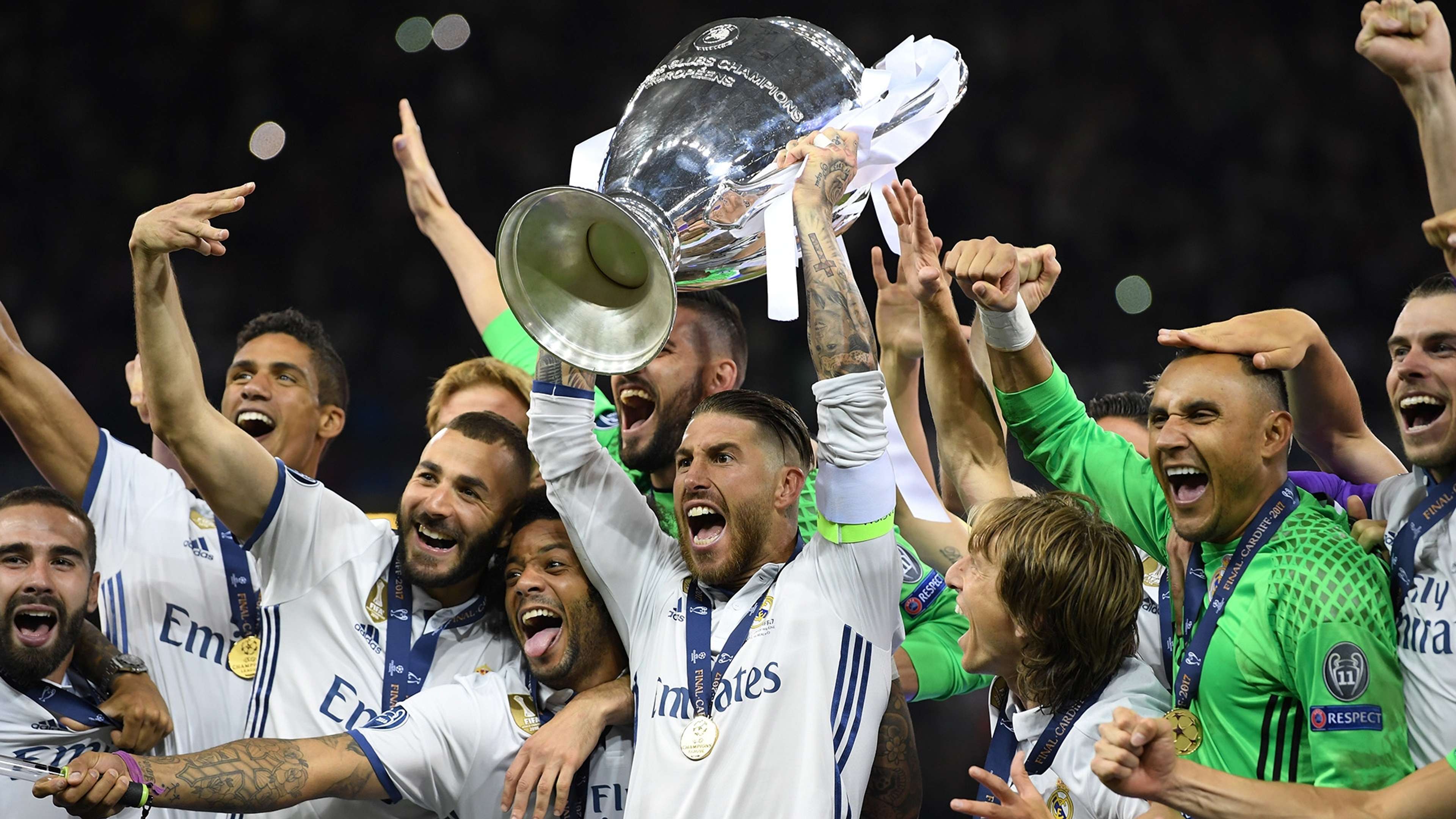 Real Madrid celebrating Champions League