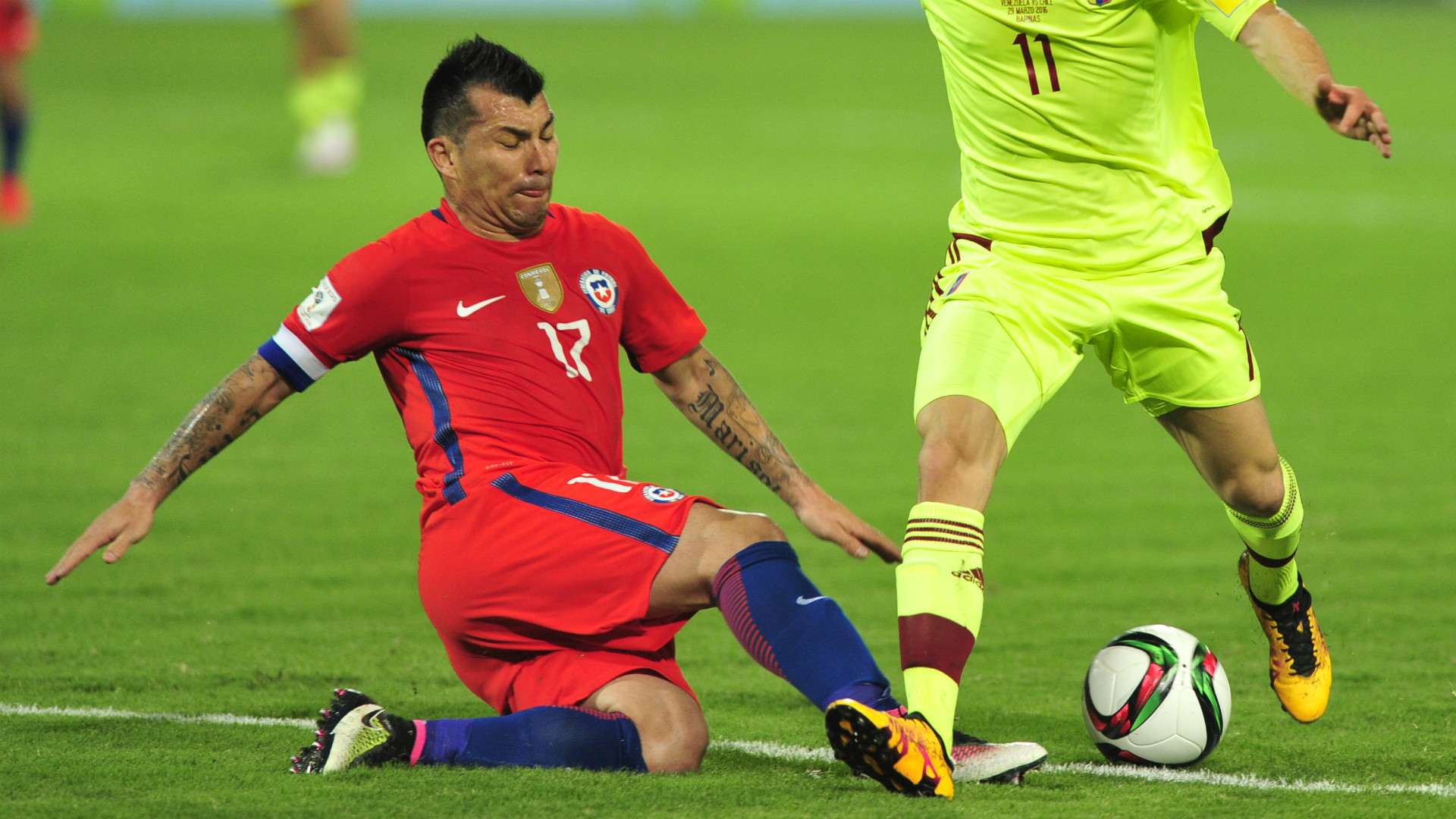 Gary Medel Venezuela Chile South America WC Qualifiers 29032016