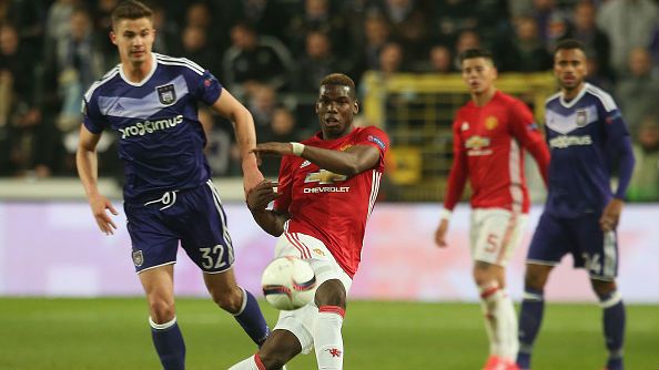 Pogba RSC Anderlecht v Manchester United - UEFA Europa League Quarter Final: First Leg 13042017