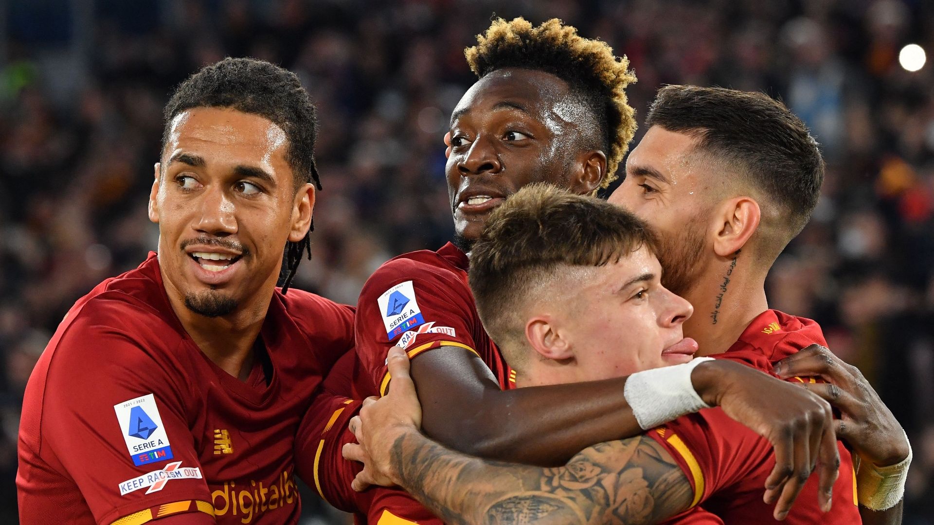 Roma celebrating Conference League