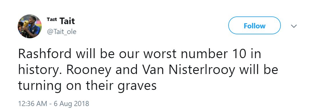 Reaction Rashford 10