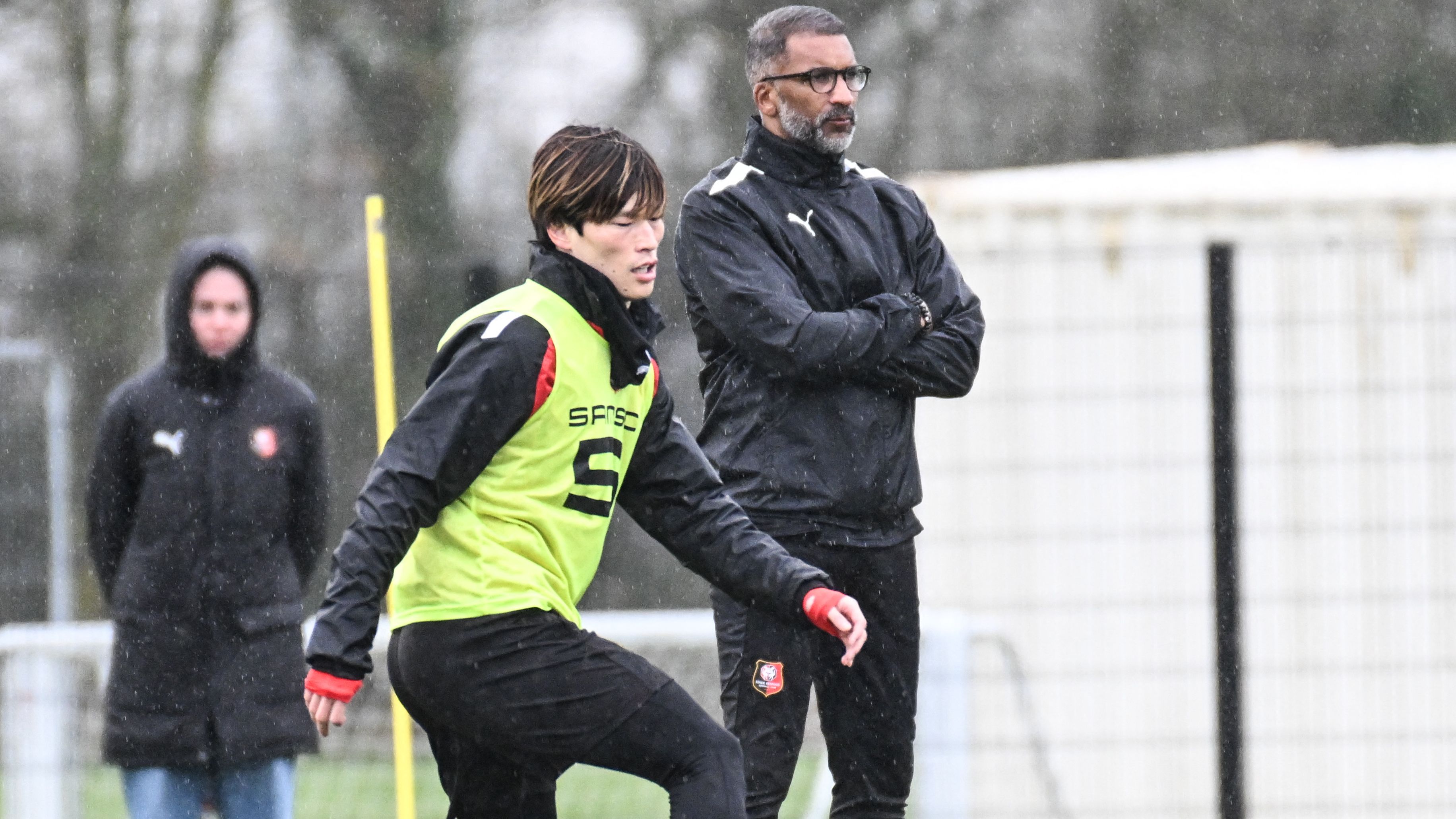 20250131-kyogo-furuhashi-stade-rennais- head coach Habib Beye