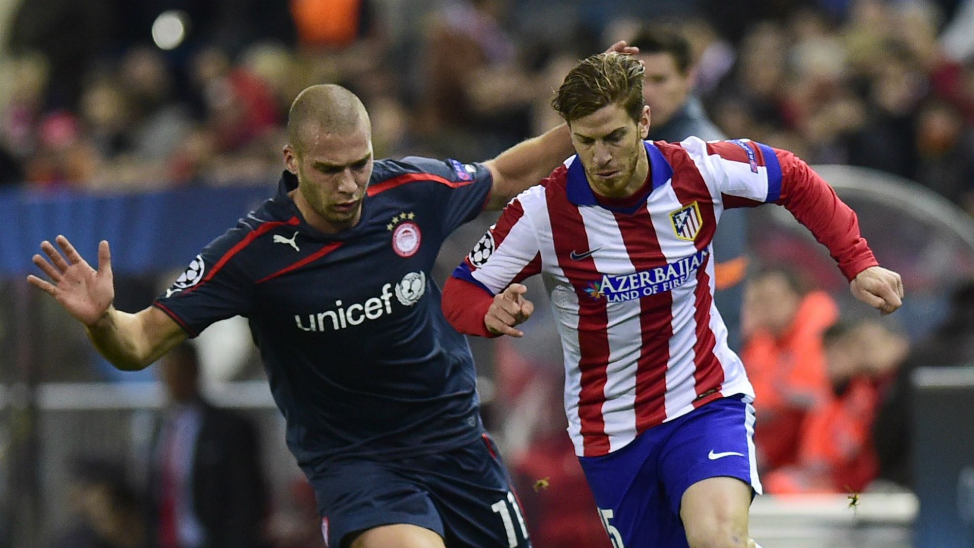 Cristian Ansaldi Pajtim Kasami Atletico Madrid Olympiakos UEFA Champions League 11262014