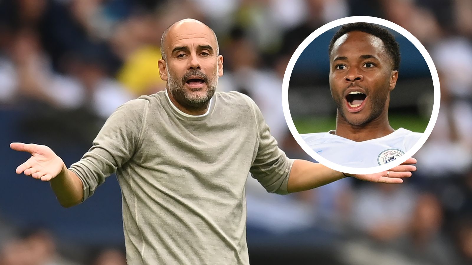 raheem sterling pep guardiola GFX