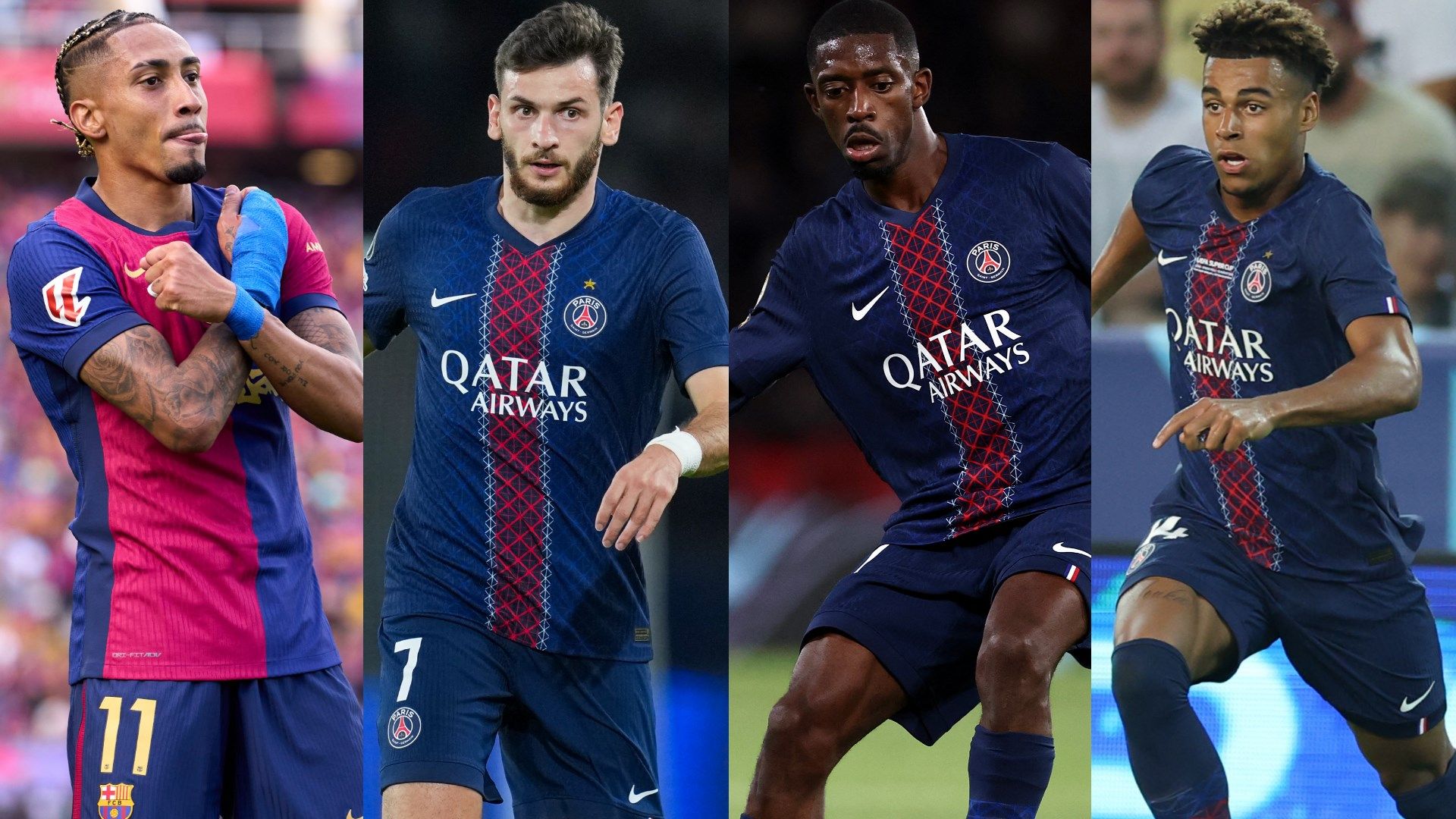 Raphinha Kvaratskhelia Dembele Doue