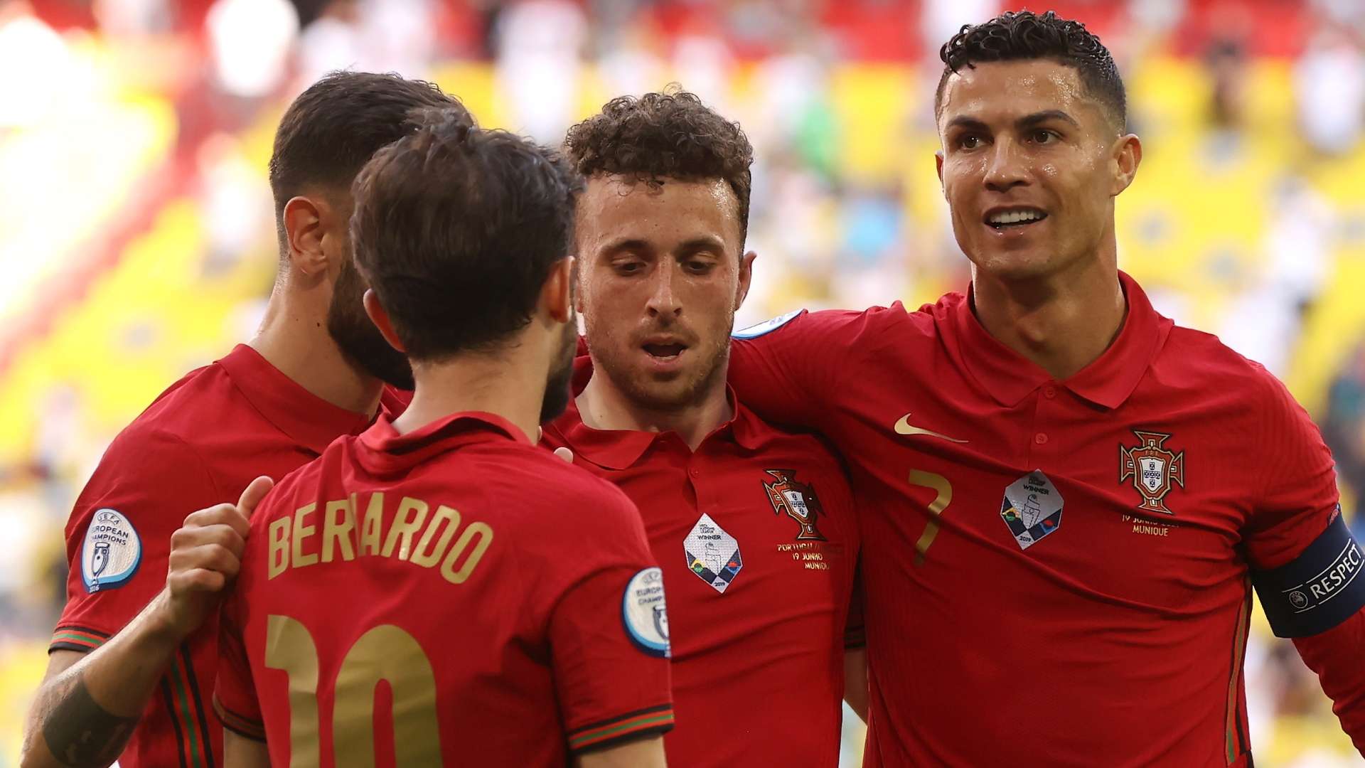 Diogo Jota celebrates with Portugal vs Germany Euro 2020