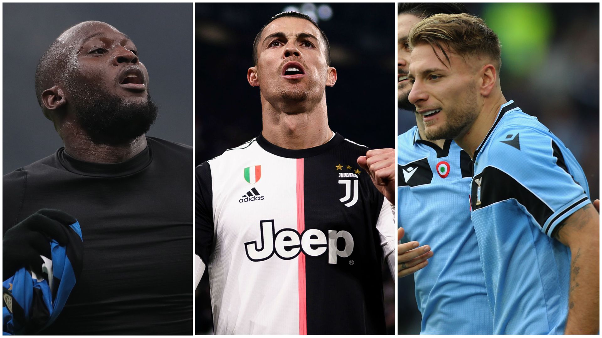 Lukaky Ronaldo Immobile Inter Juventus Lazio