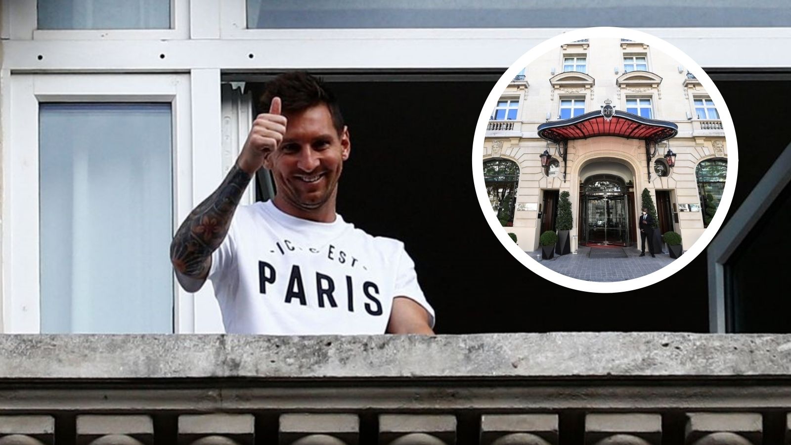 Lionel Messi en el hotel Le Royal Monceau