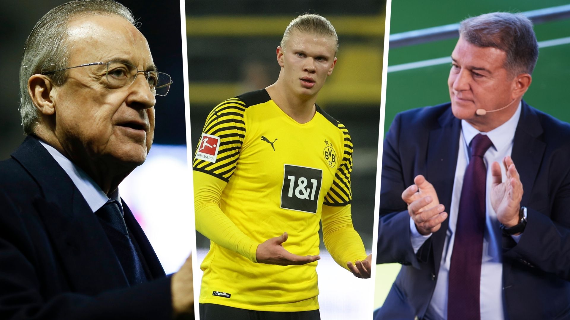 Florentino Perez, Erling Haaland, Joan Laporta