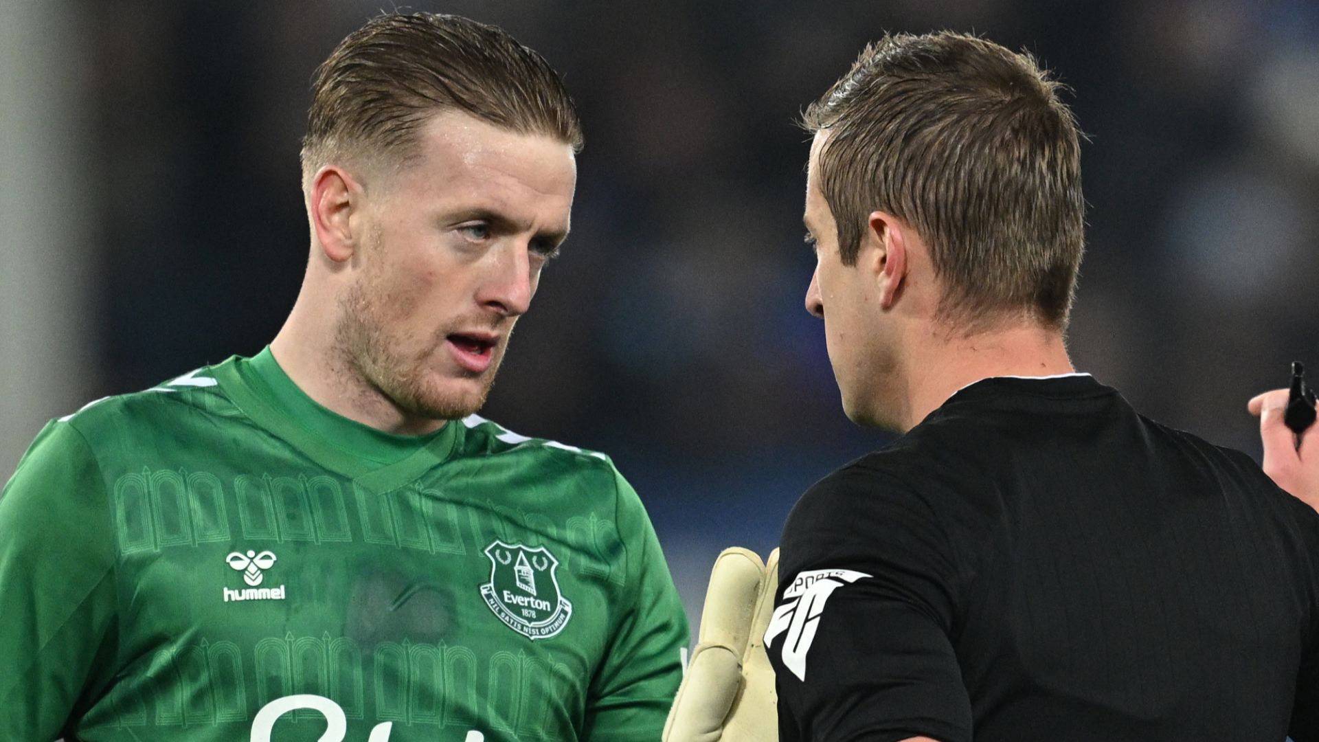 Jordan Pickford Everton referee 2023-24