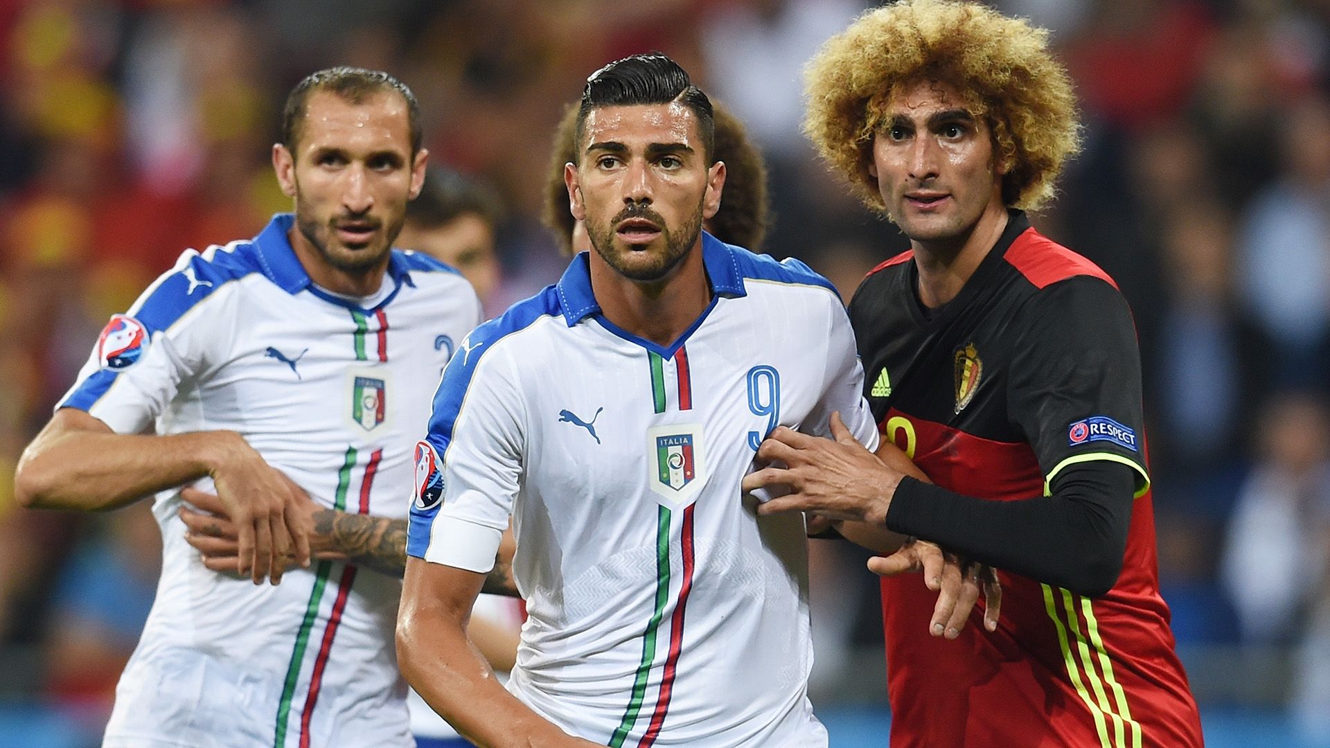 Chiellini Pellè Fellaini Belgium Italy Euro 2016