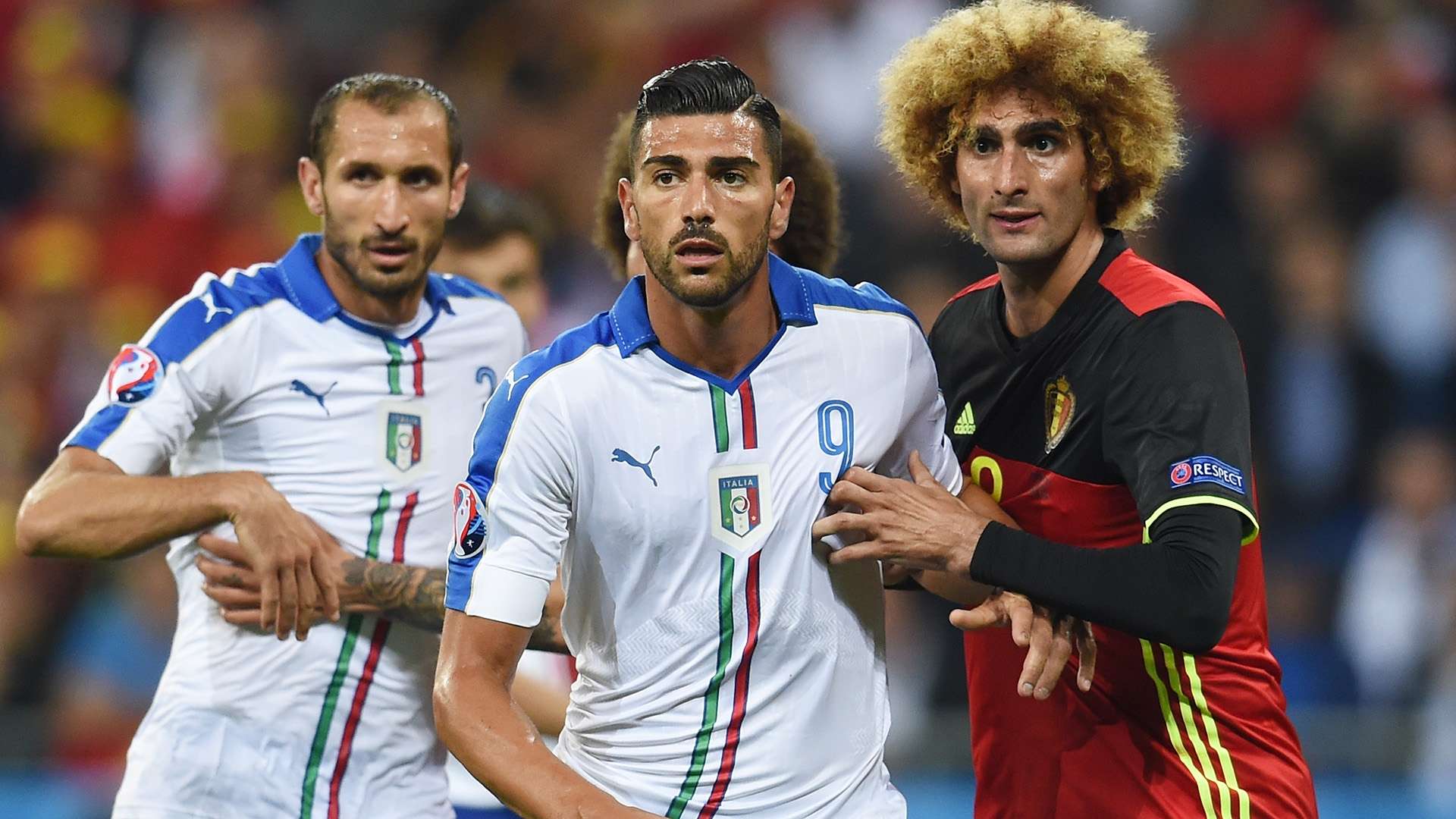 Chiellini Pellè Fellaini Belgium Italy Euro 2016