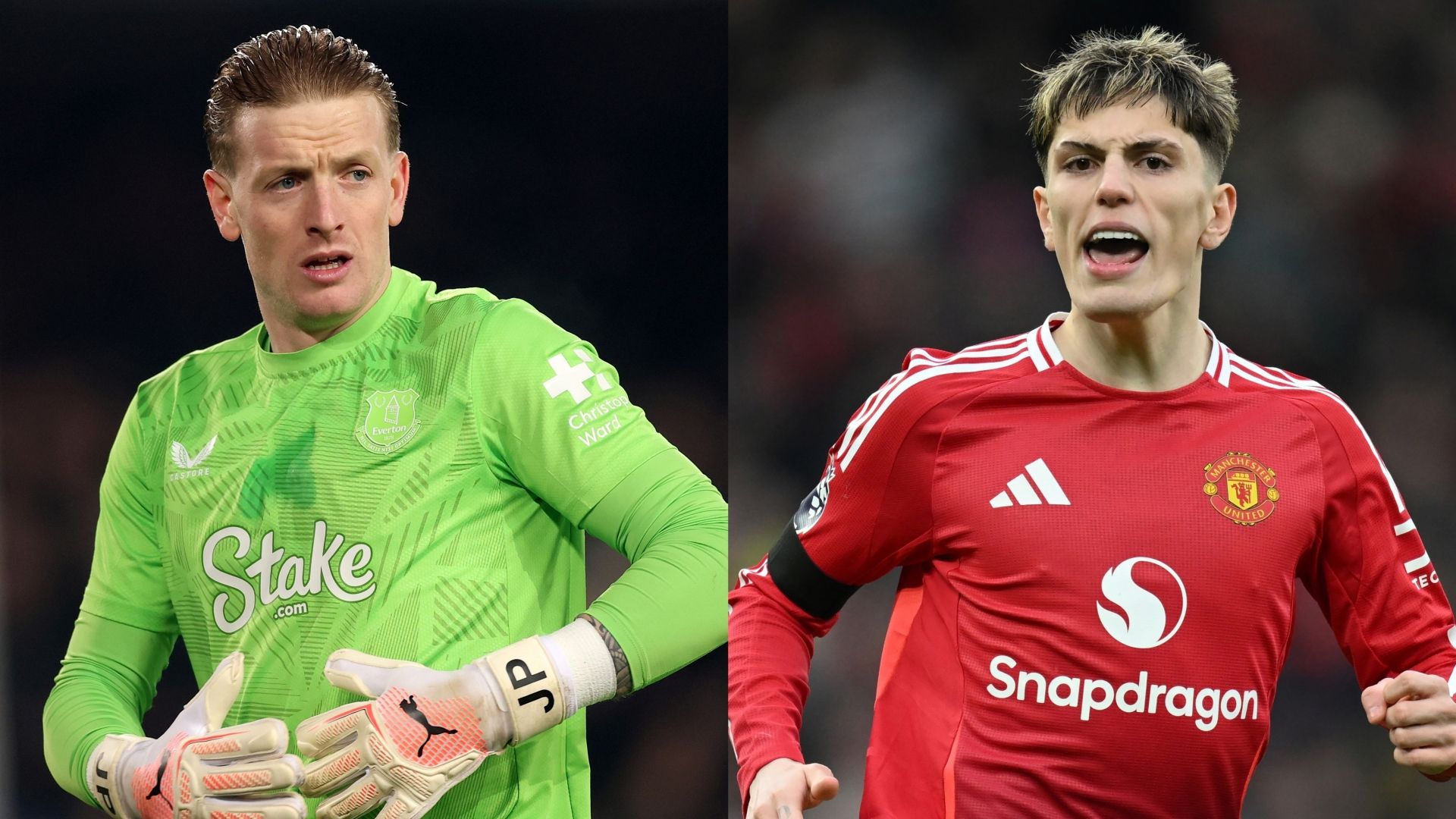 Jordan Pickford Everton Alejandro Garnacho Man Utd