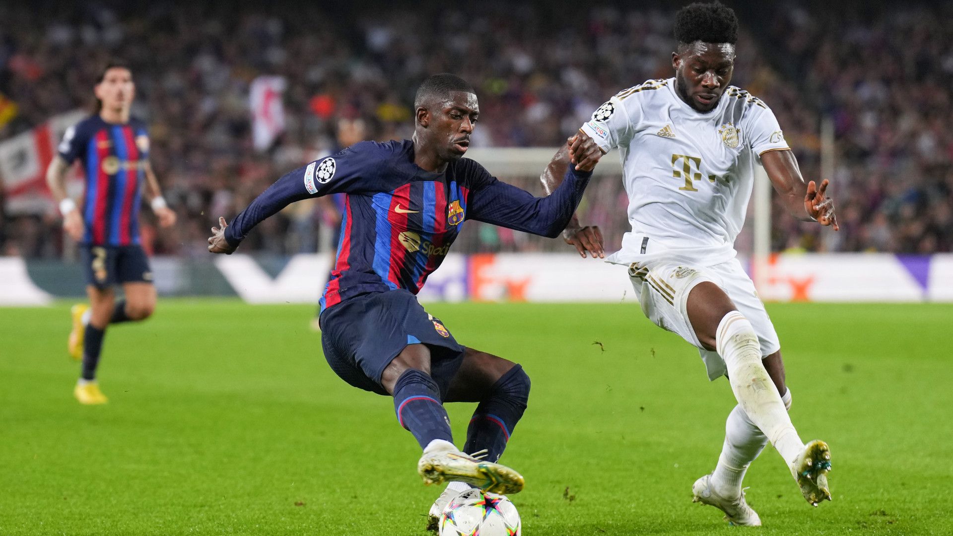 OUSMANE DEMBELE BARCELONA ALPHONSO DAVIES BAYERN MÜNCHEN CHAMPIONS LEAGUE 26102022