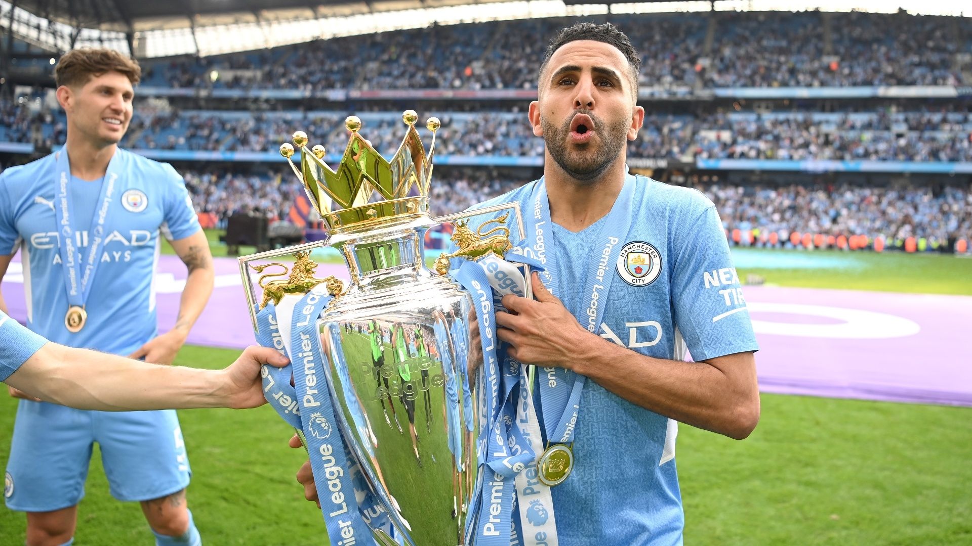 Manchester City and Algeria winger Riyad Mahrez 2021-22