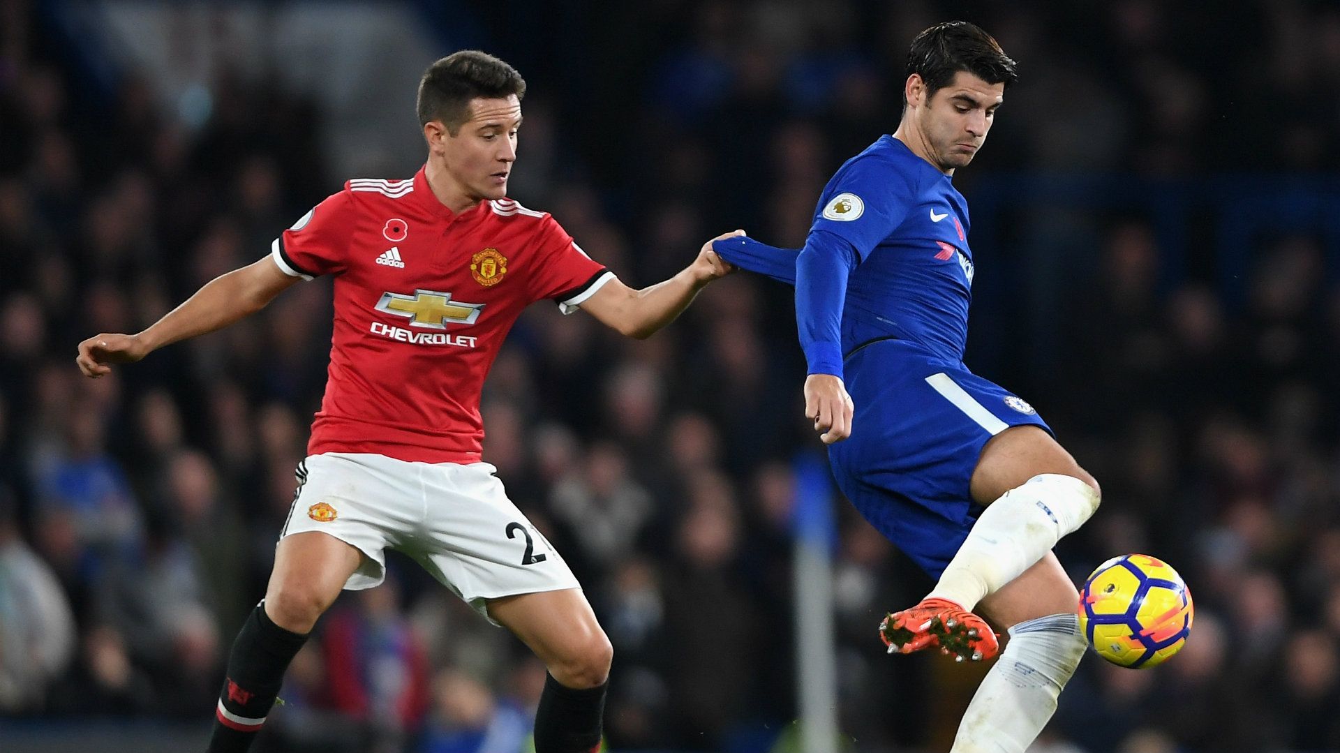 Ander Herrera, Alvaro Morata, Chelsea v Man Utd 17/18