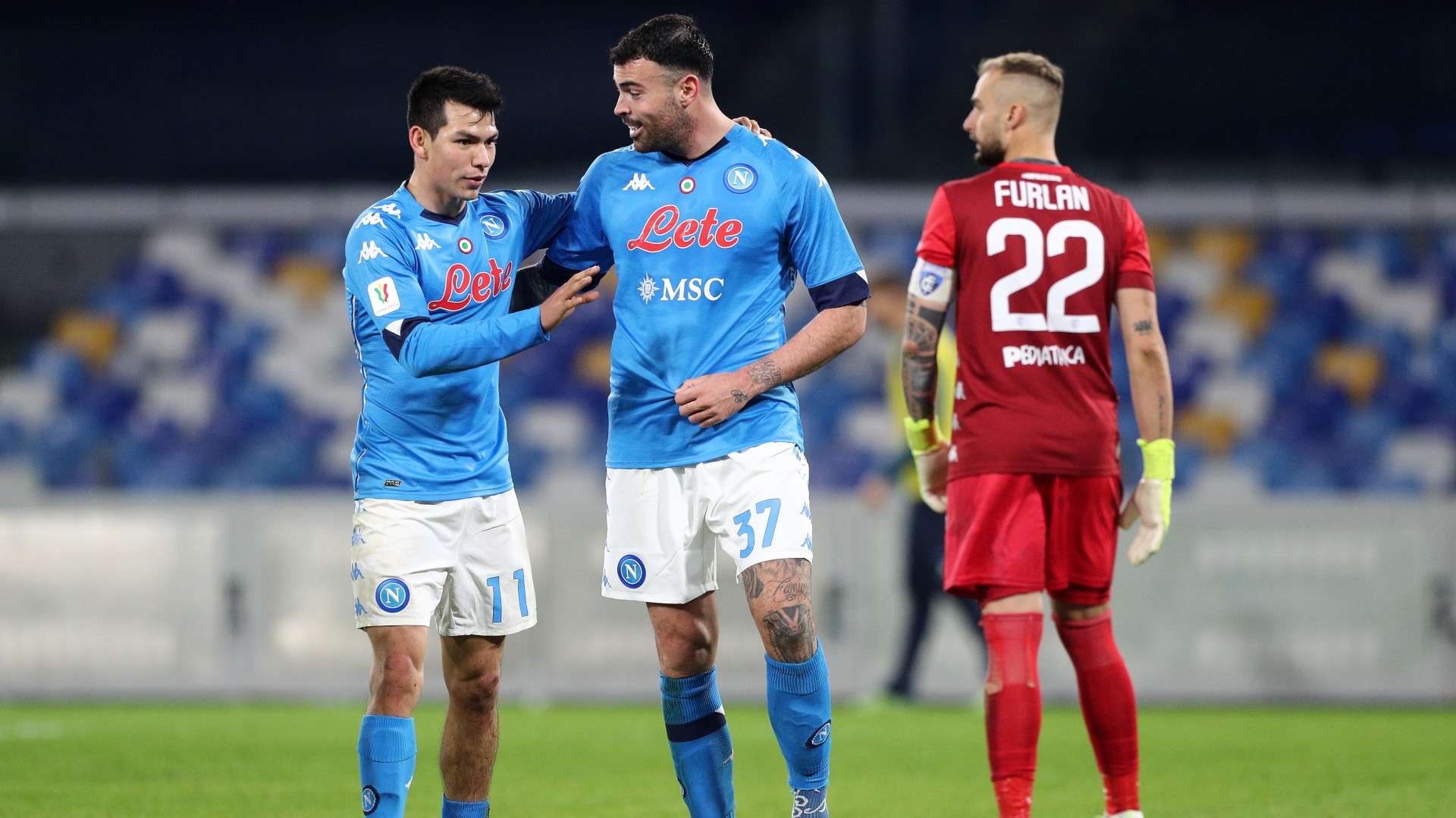 Hirving Lozano Andrea Petagna Napoli Empoli