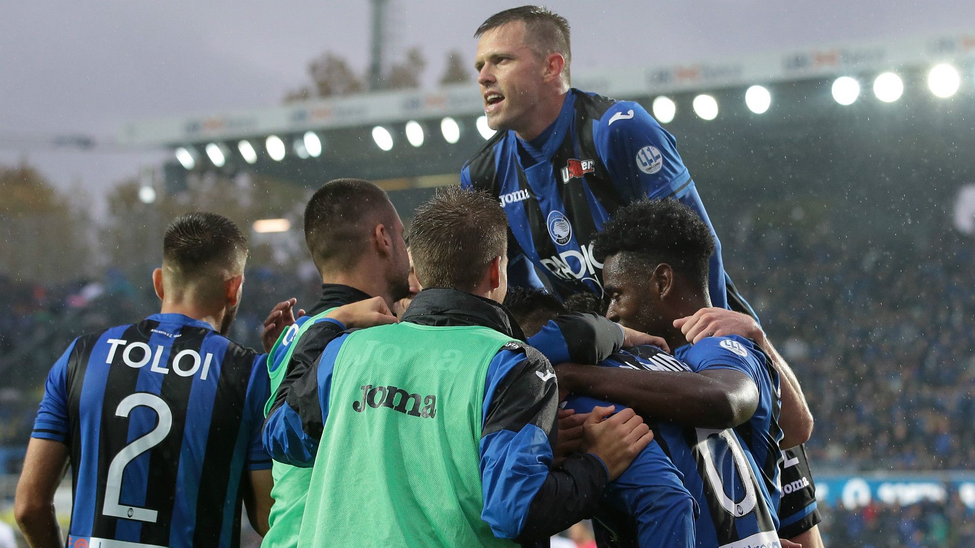Atalanta celebrates goal against Parma Serie A