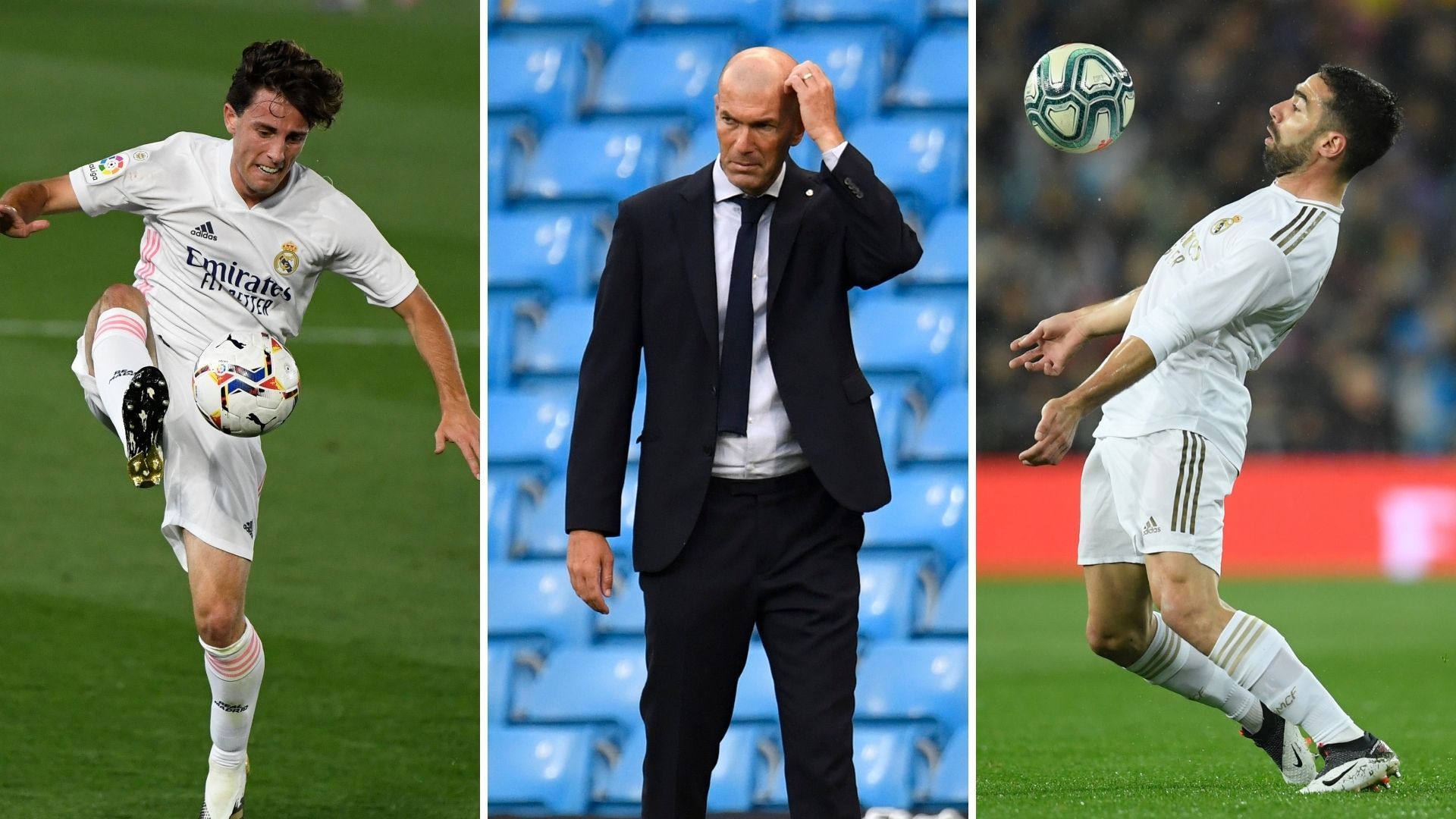 Odriozola, Zidane y Carvajal (Real Madrid)