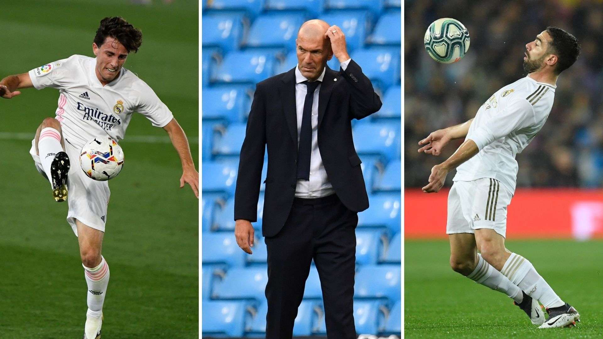 Odriozola, Zidane y Carvajal (Real Madrid)