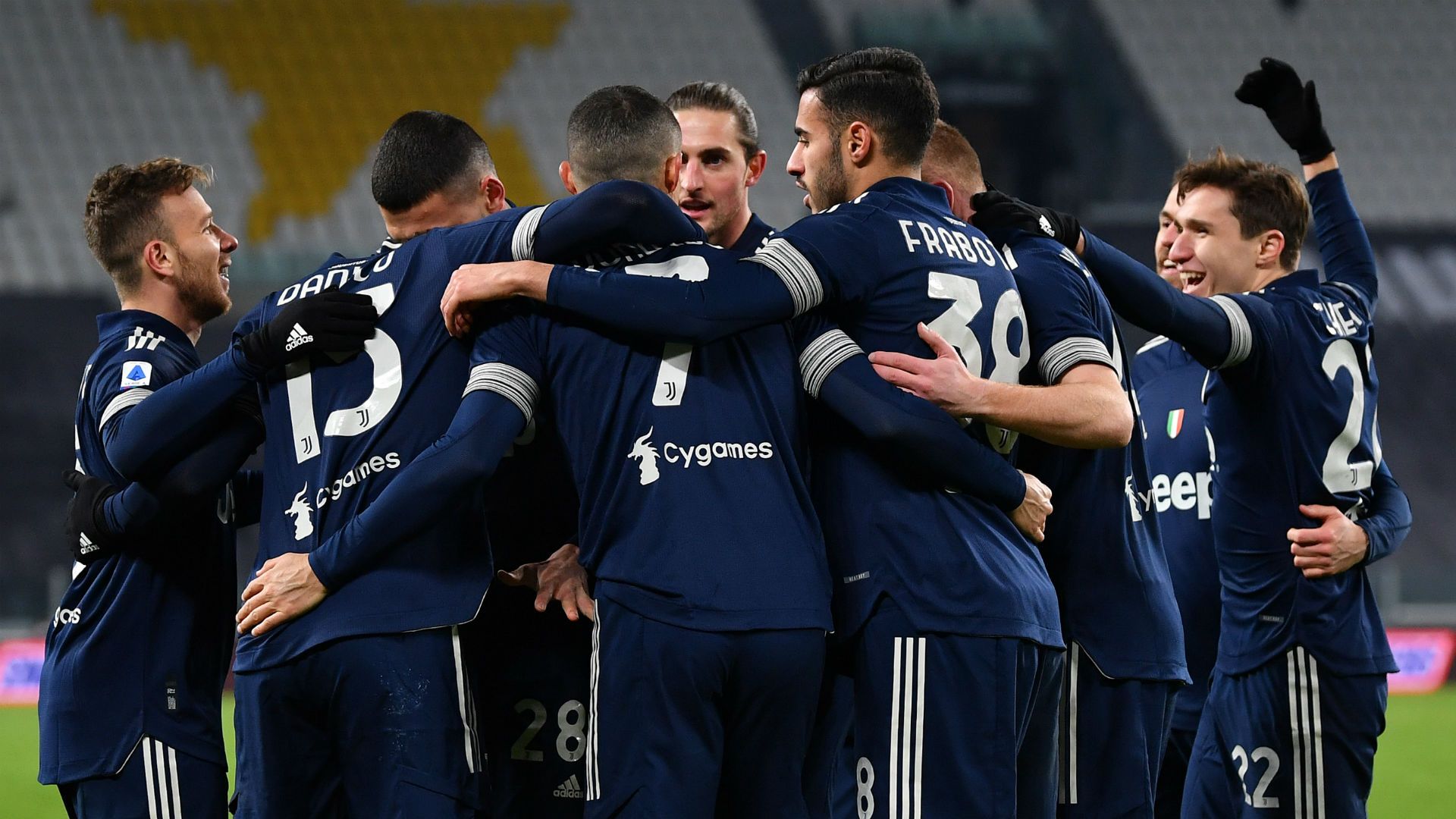 Juventus celebrating Sassuolo Serie A