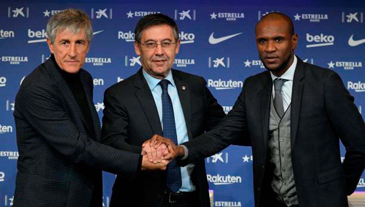 Setién, Bartomeu y Abidal