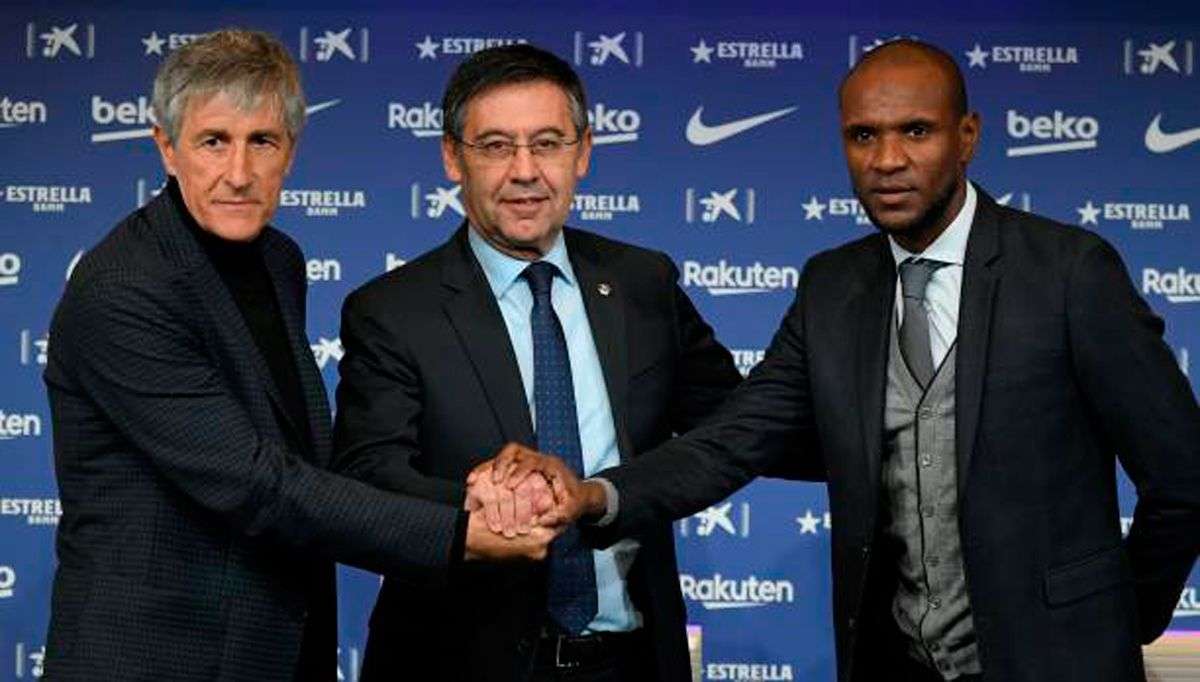 Setién, Bartomeu y Abidal