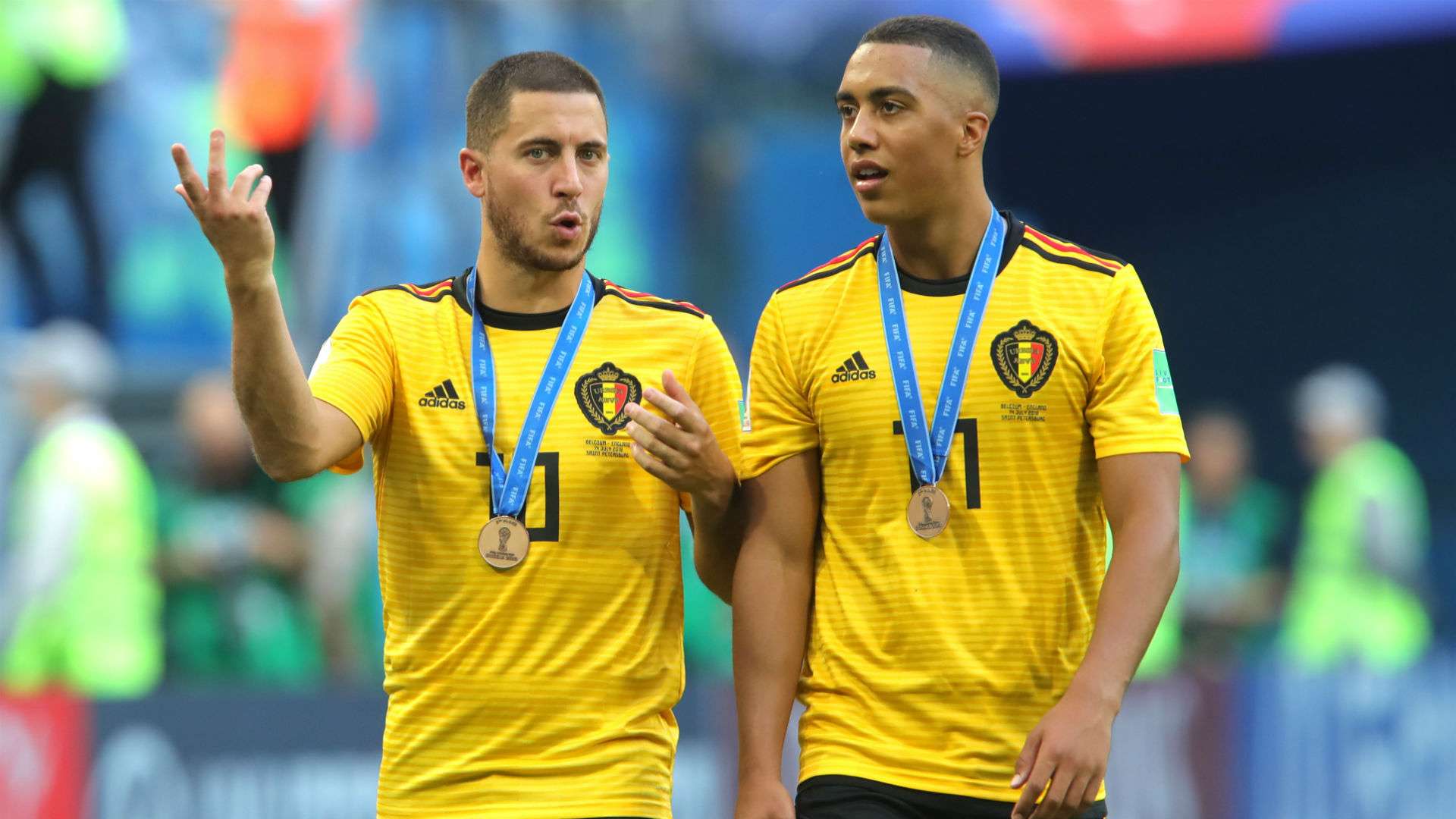 Youri Tielemans Eden Hazard Belgium