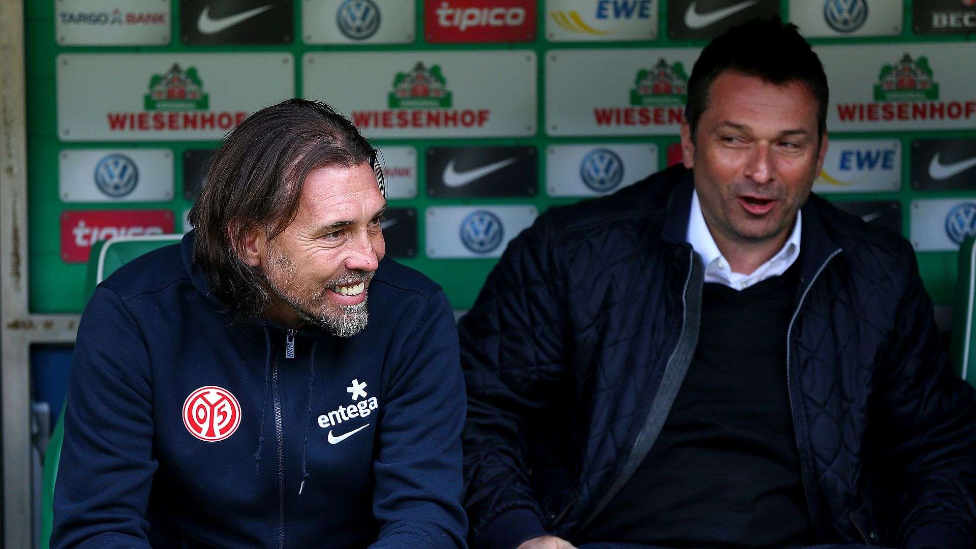 Mainz 05 - Martin Schmidt (l.) and Christian Heidel