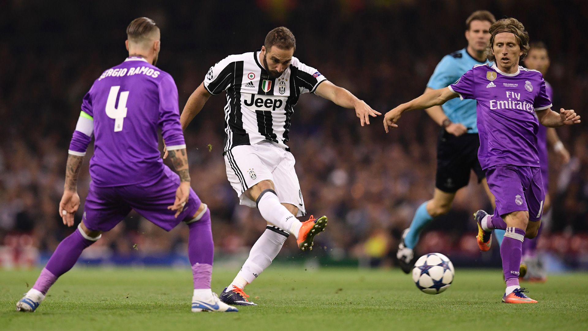 Higuain Ramos Modric Real Madrid Juventus Tuin 03062017