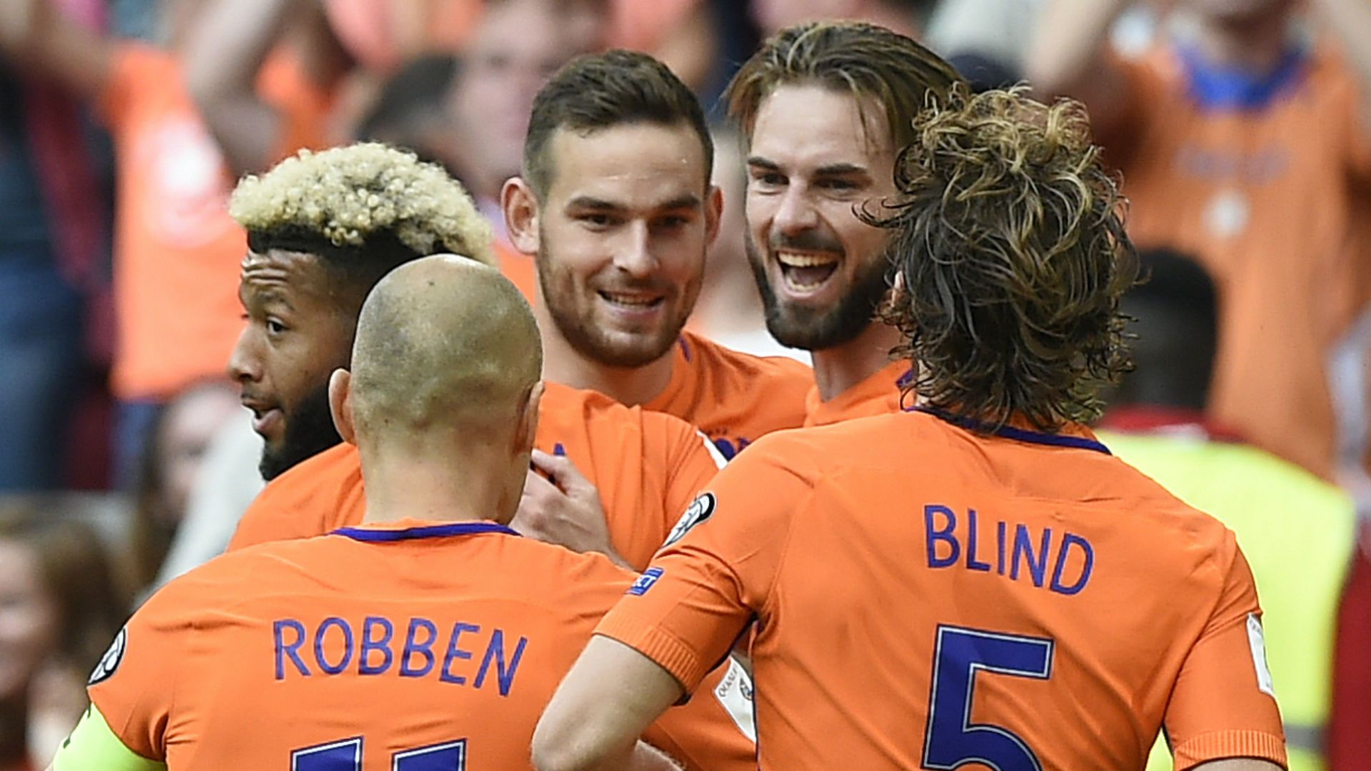 Netherlands celebrate v Bulgaria 03092017
